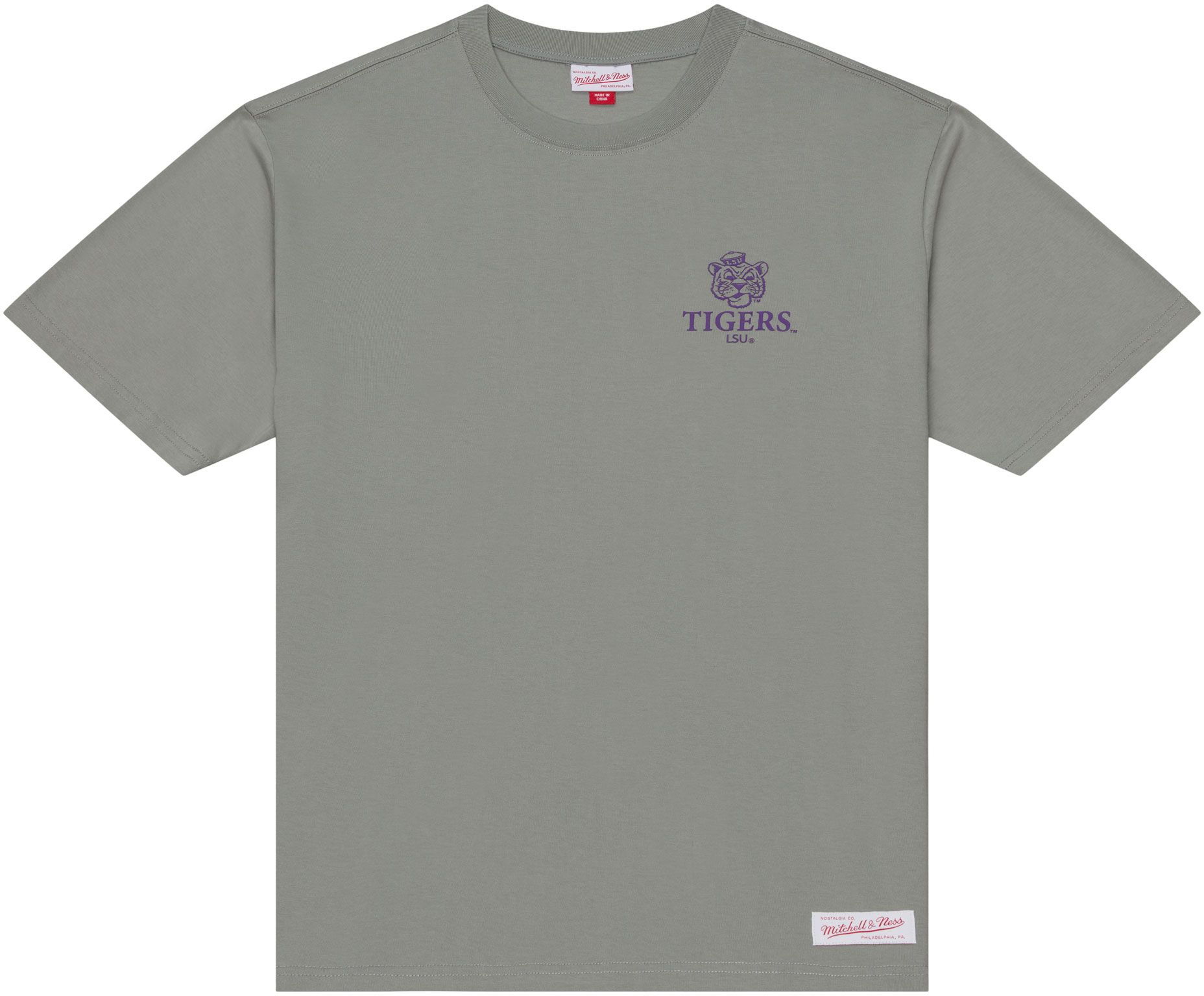 Mitchell & Ness Men's LSU Tigers Grey Essential Core T-Shirt, Medium, Gray