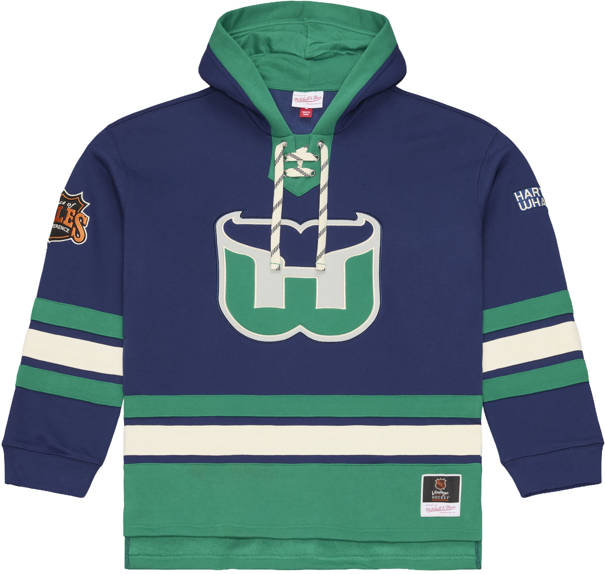 Mitchell & Ness Men's Hartford Whalers Lace Up Hoodie