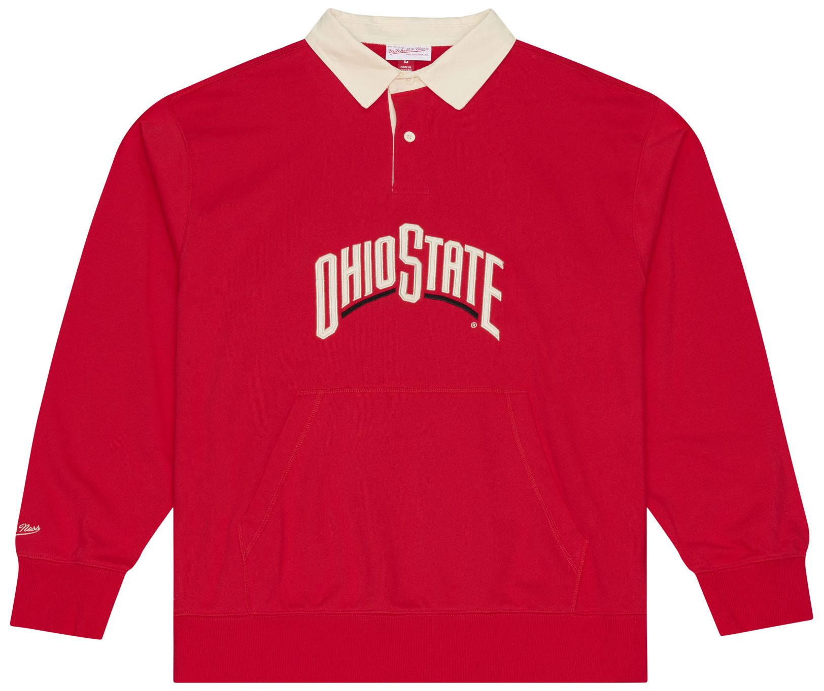 Mitchell &amp; Ness Men's Ohio State Buckeyes Retro Long Sleeve Polo