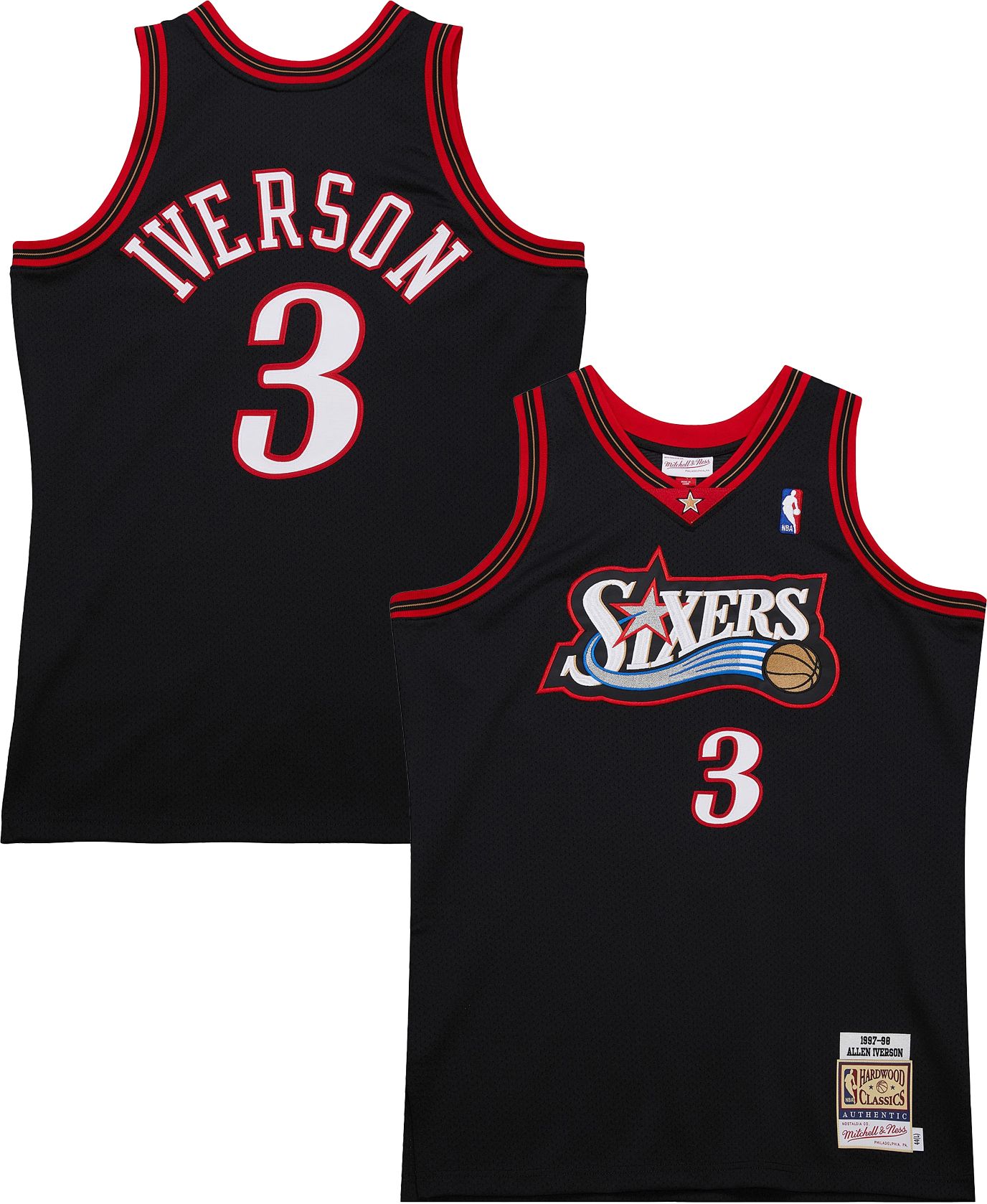 Mitchell &amp; Ness Men's Philadelphia 76ers Allen Iverson 1997/98 Hardwood Classics Authentic Jersey