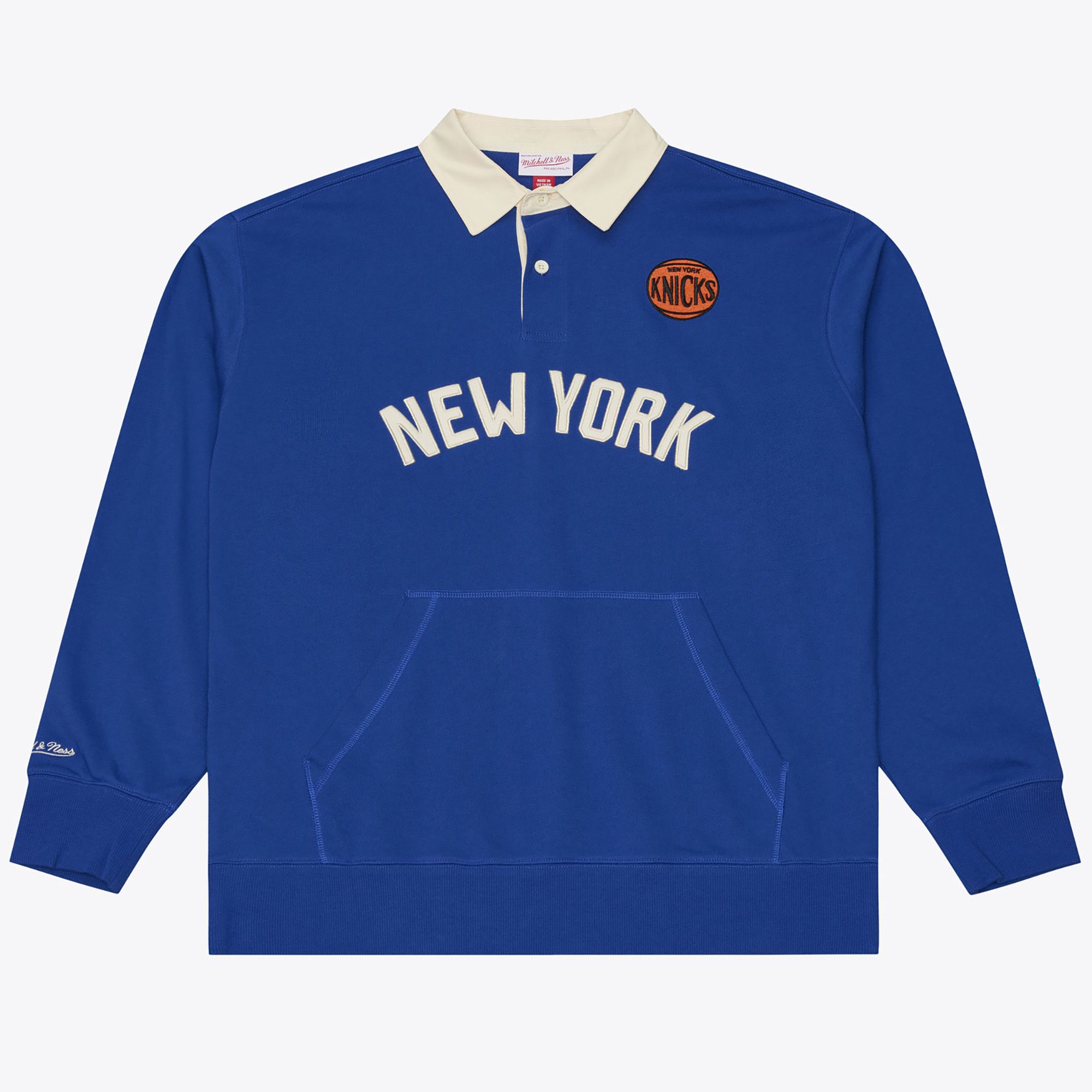 Mitchell &amp; Ness Men's New York Knicks Retro Rugby Long Sleeve Shirt