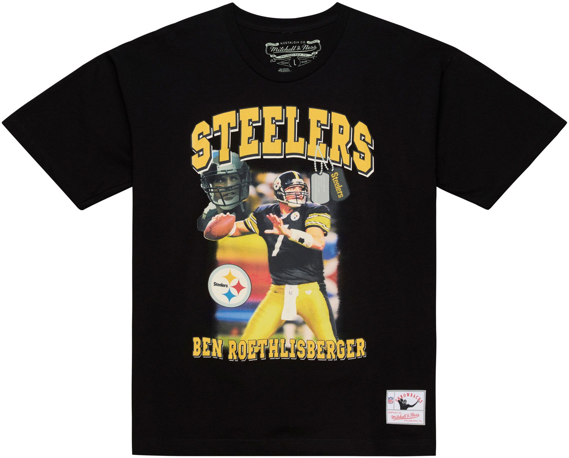 Mitchell & Ness Men's Pittsburgh Steelers Ben Roethlisberger Photo Black T-Shirt