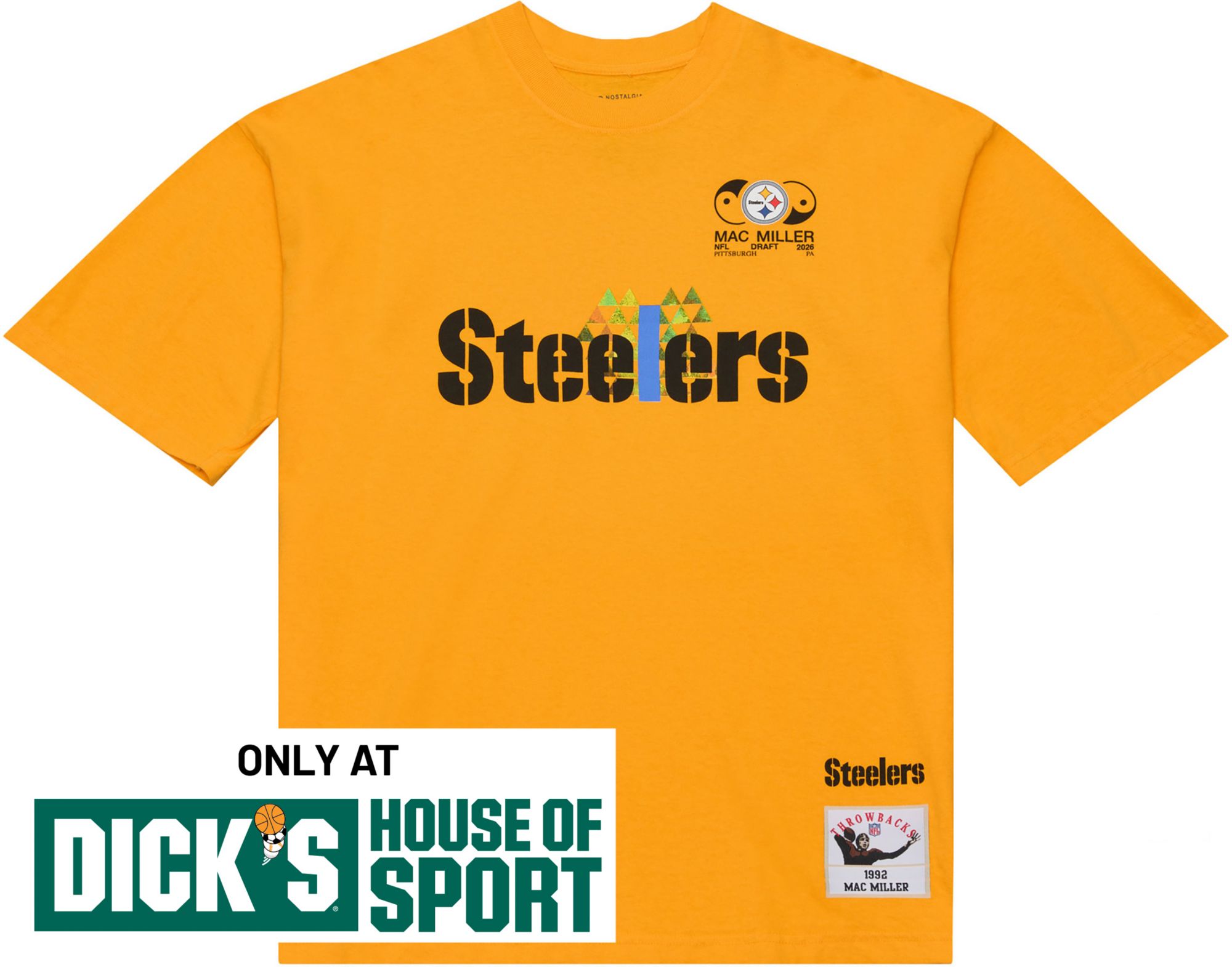 Mitchell & Ness Men's NFL Pittsburgh Steelers x Mac Miller Gold Slide T-Shirt