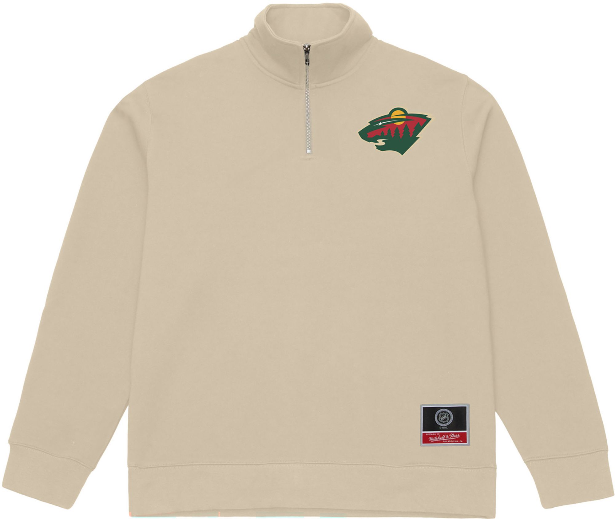 Mitchell & Ness Men's Minnesota Wild Cream Hockey 1/2 Zip Pullover