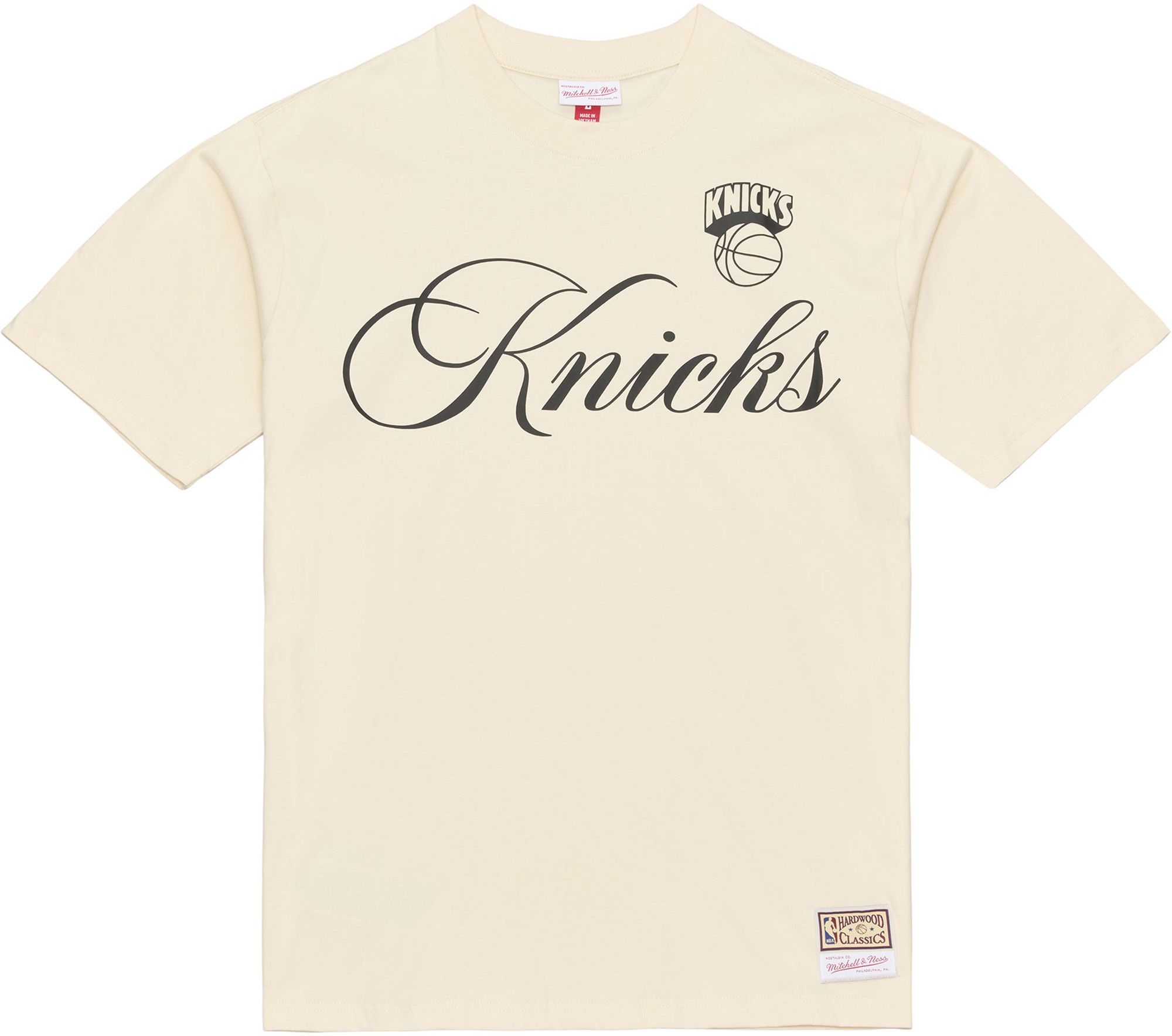 Men's Mitchell & Ness  Cream New York Knicks Hardwood Classics Cookies & Cream T-Shirt