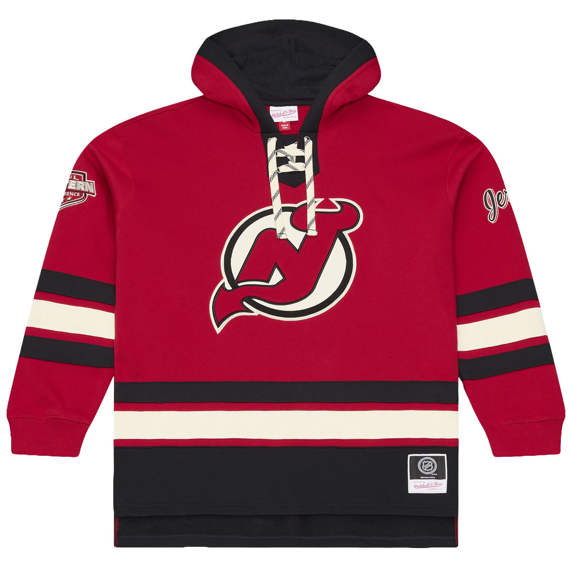 Mitchell &amp; Ness Men's New Jersey Devils Lace Up Hoodie