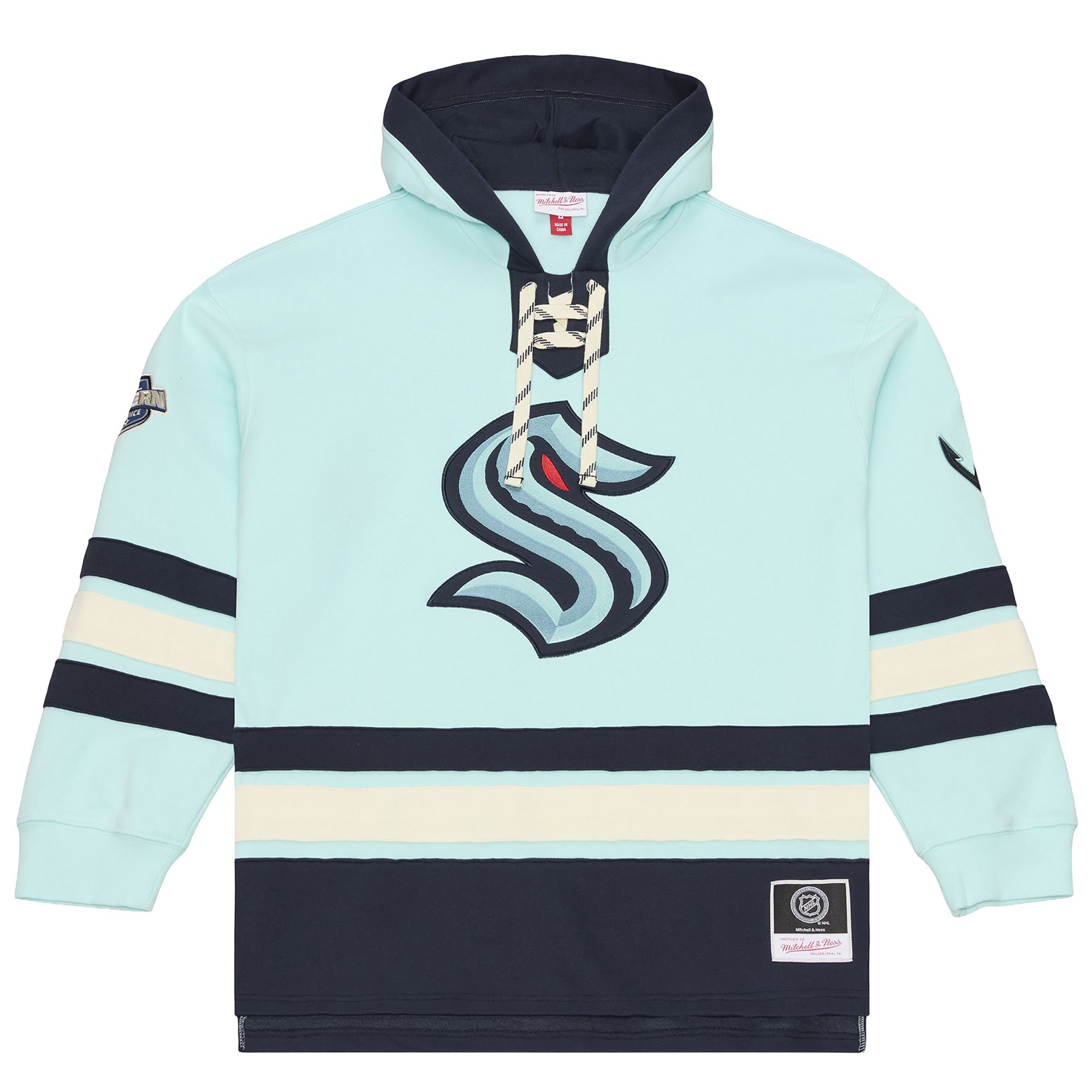 Mitchell &amp; Ness Men's Seattle Kraken Lace Up Hoodie