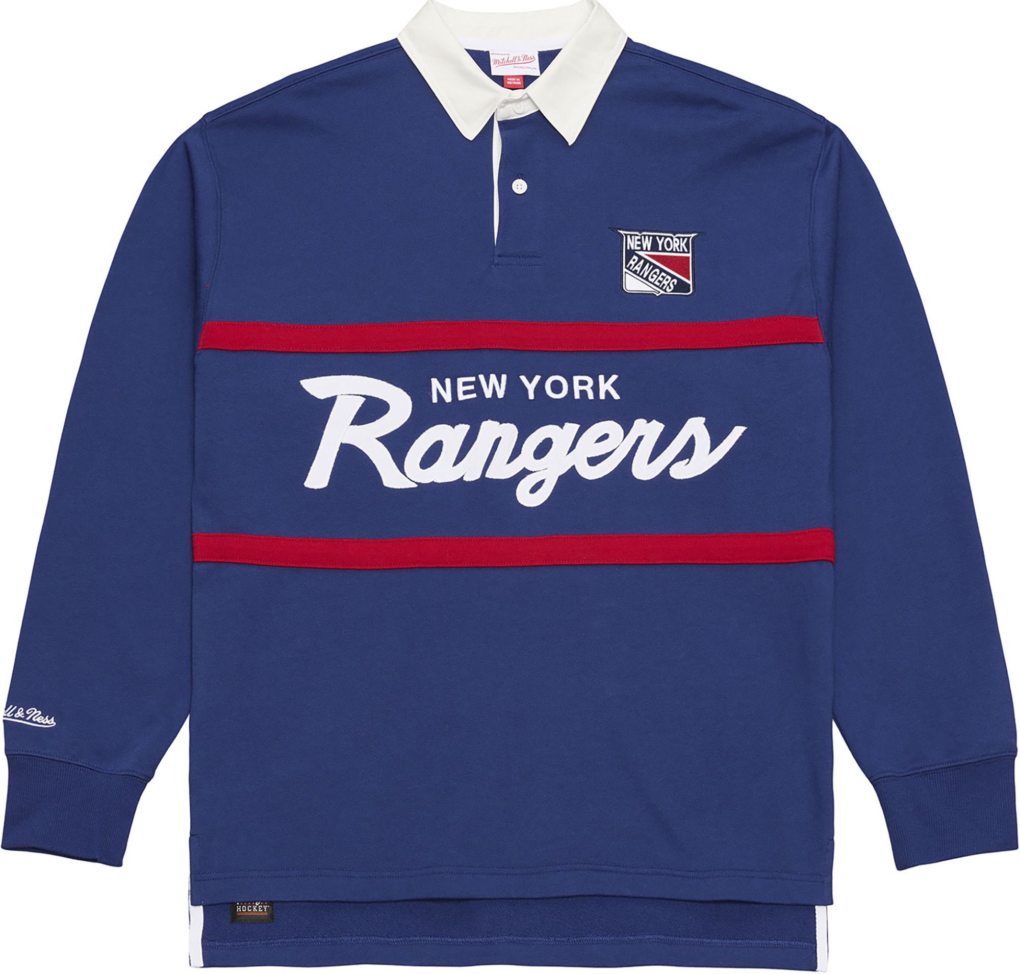 Mitchell & Ness Men's New York Rangers Hockey Club Rugby Polo