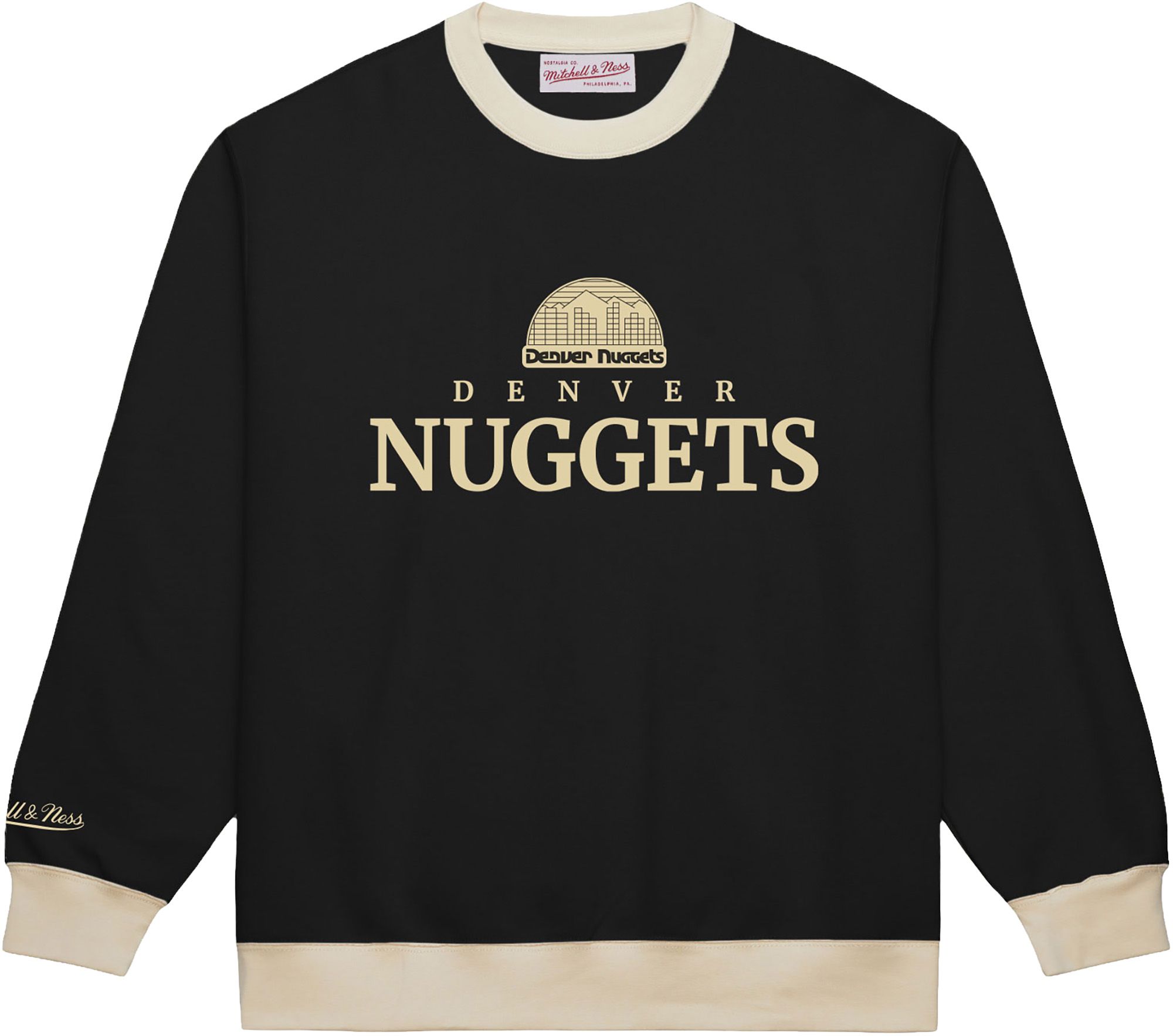 Mitchell & Ness Men's Denver Nuggets Cookies and Cream Crewneck Sweatshirt, XL, Black