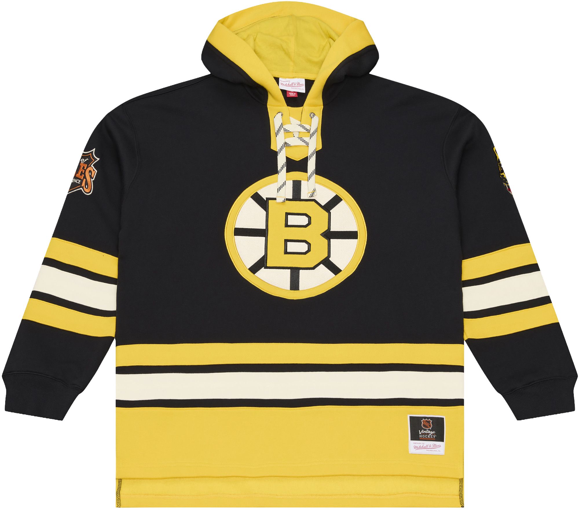 Mitchell &amp; Ness Men's Boston Bruins Lace Up Hoodie