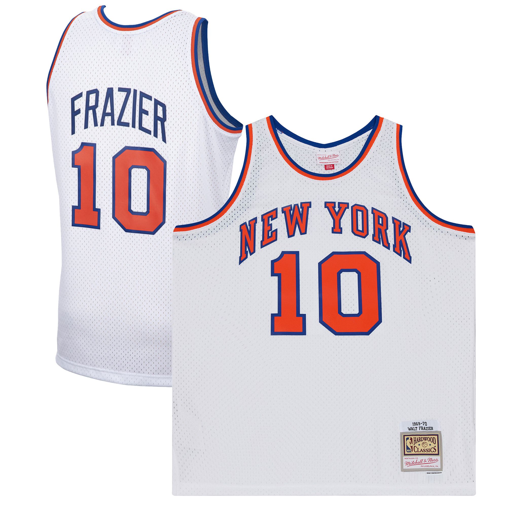Mitchell &amp; Ness Men's New York Knicks Walt Frazier Hardwood Classic Replica Jersey