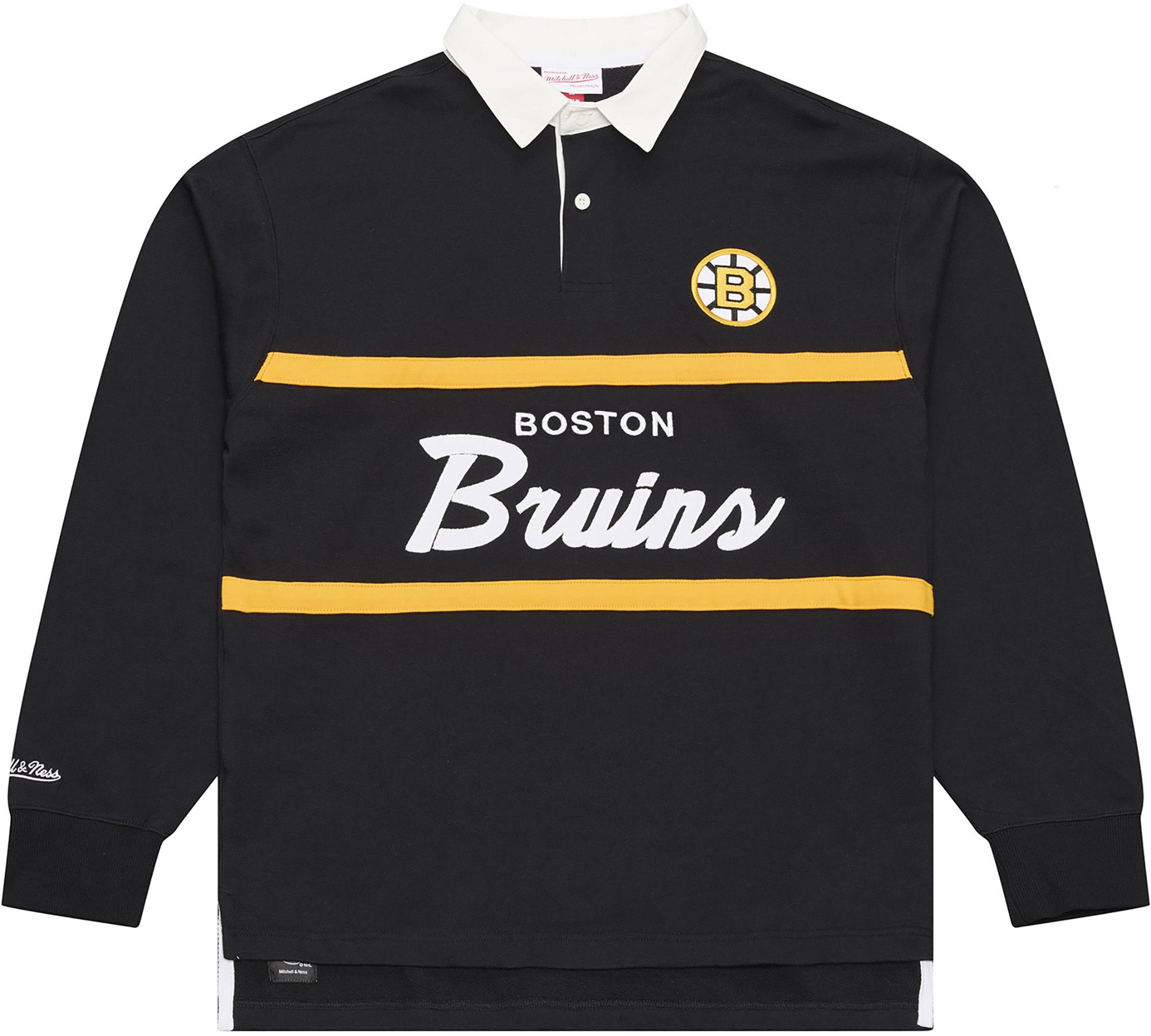Mitchell & Ness Men's Boston Bruins Hockey Club Rugby Polo