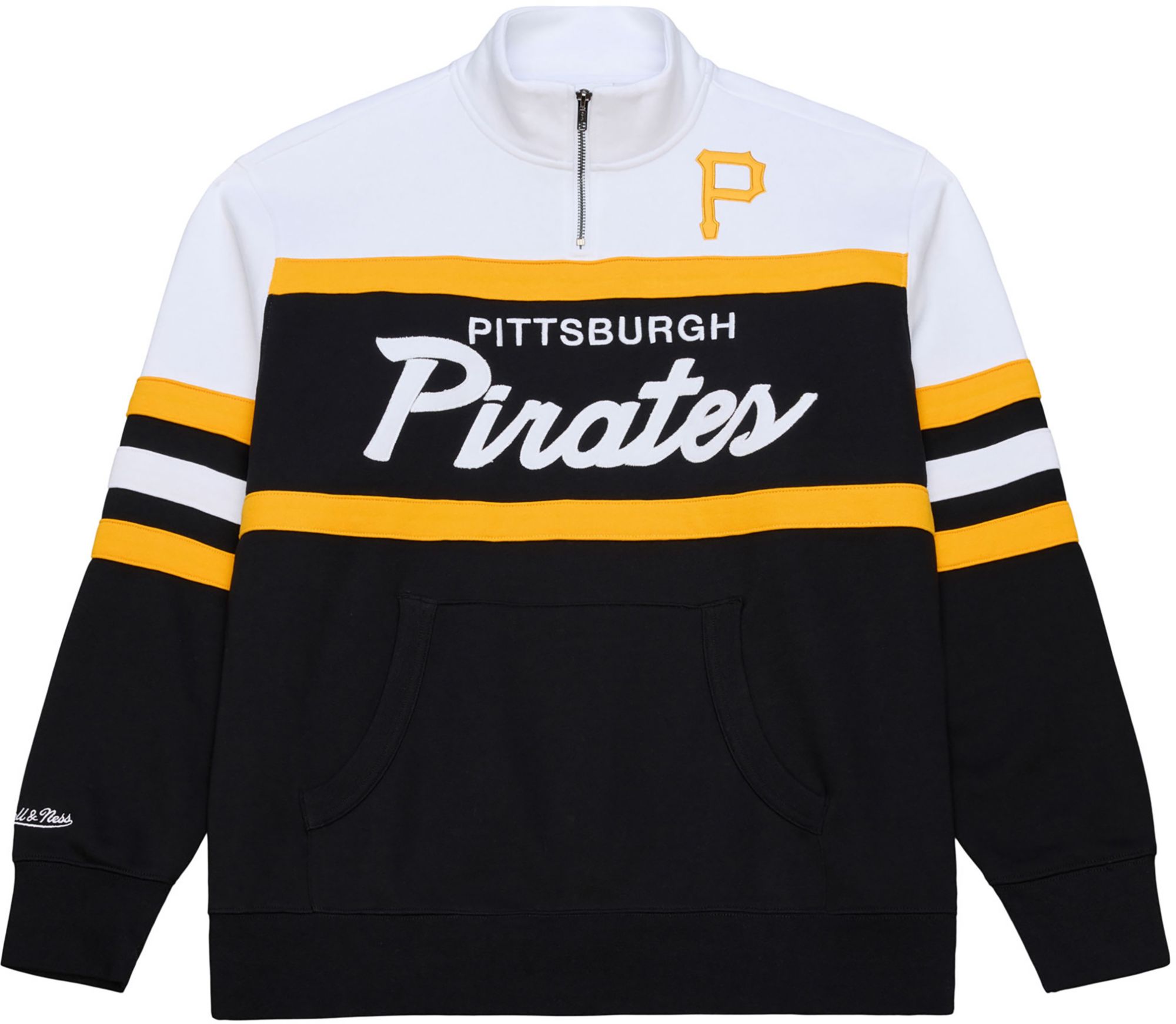Mitchell & Ness Men's Pittsburgh Pirates Black Head Coach 1/4 Zip Pullover