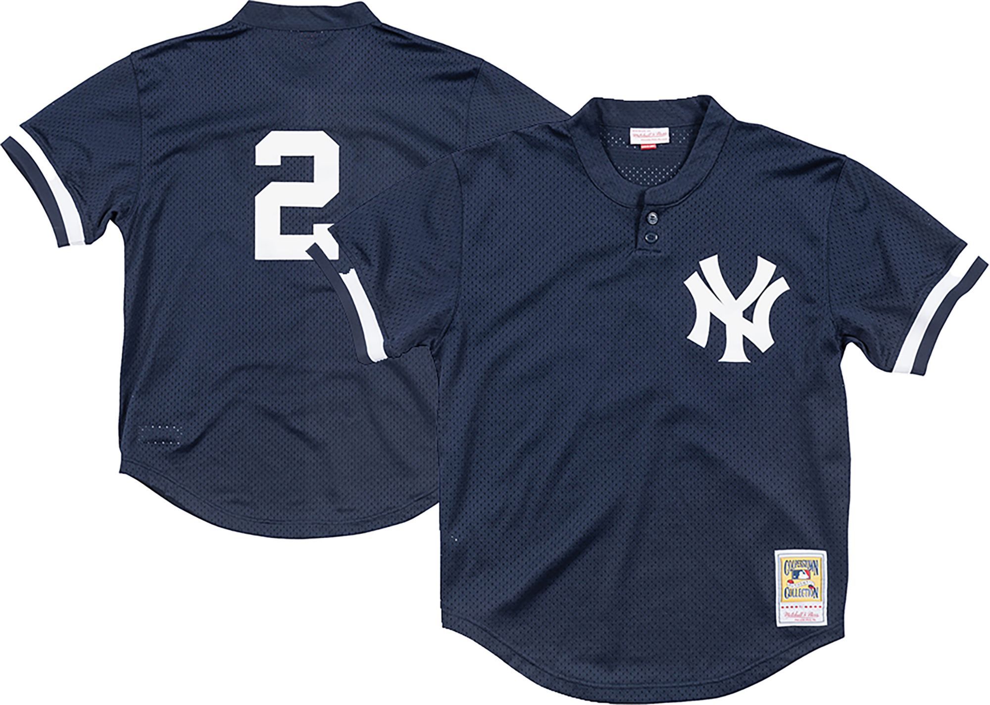 Mitchell &amp; Ness Men's Derek Jeter #2 Navy Cooperstown Alternate Mesh Batting Practice Jersey