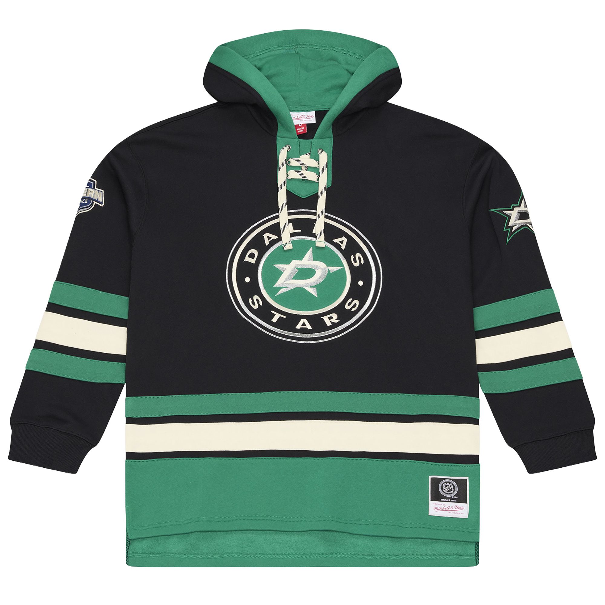 Mitchell &amp; Ness Men's Dallas Stars Lace Up Hoodie