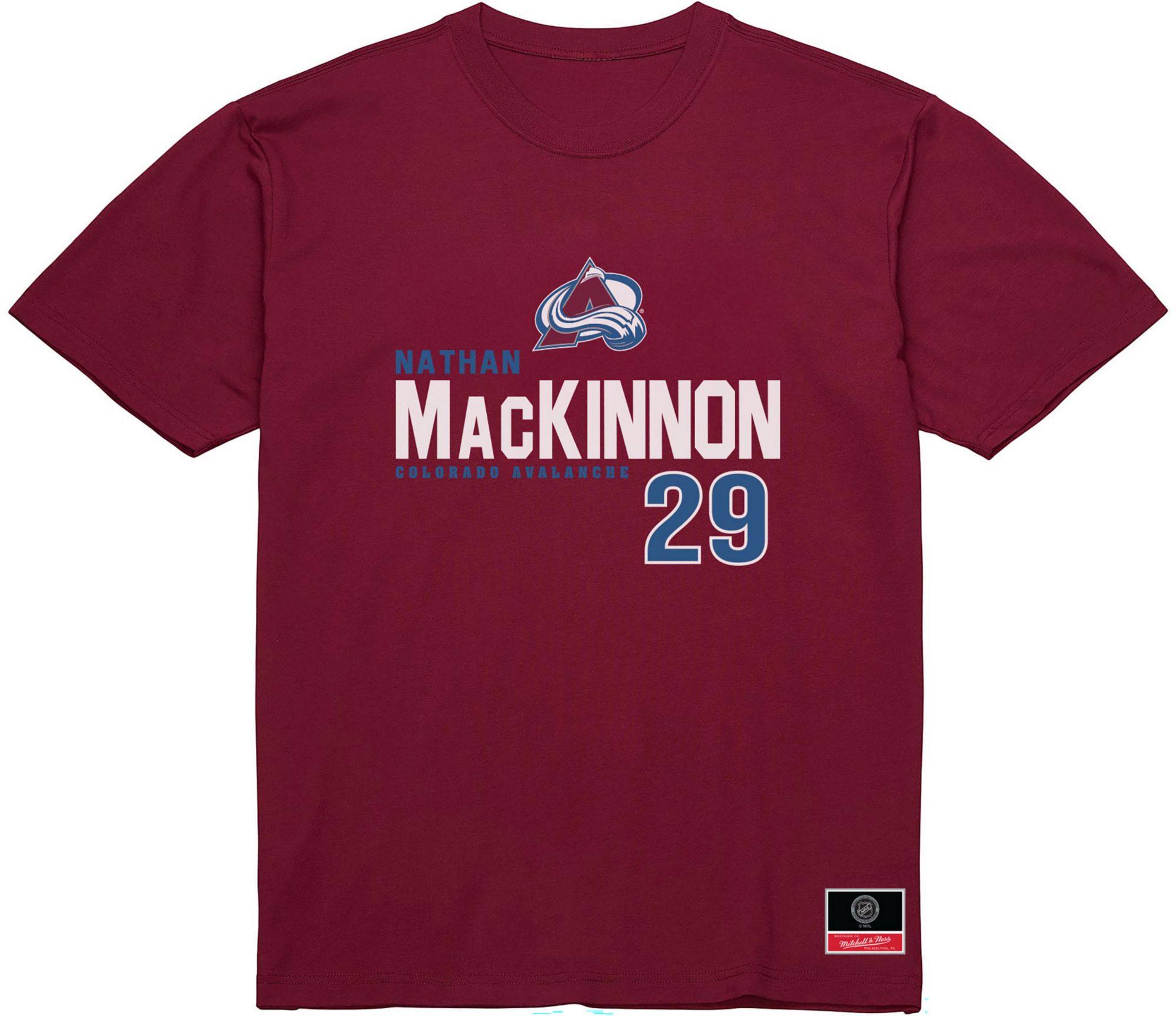 Mitchell &amp; Ness Men's Colorado Avalanche Maroon Nathan MacKinnon #29 T-Shirt