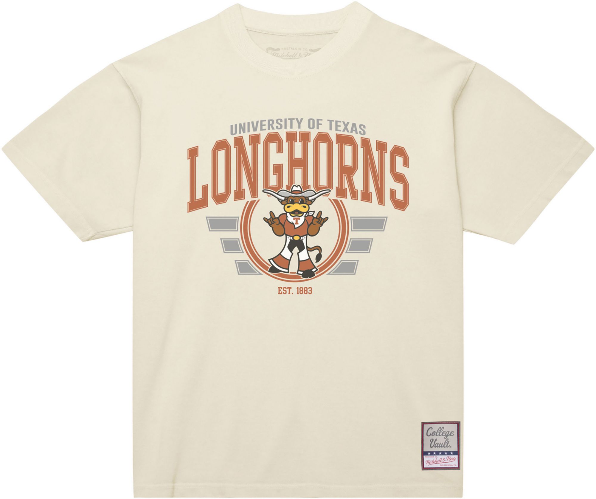 Mitchell &amp; Ness Men's Texas Longhorns Cream Vintage Graphic T-Shirt