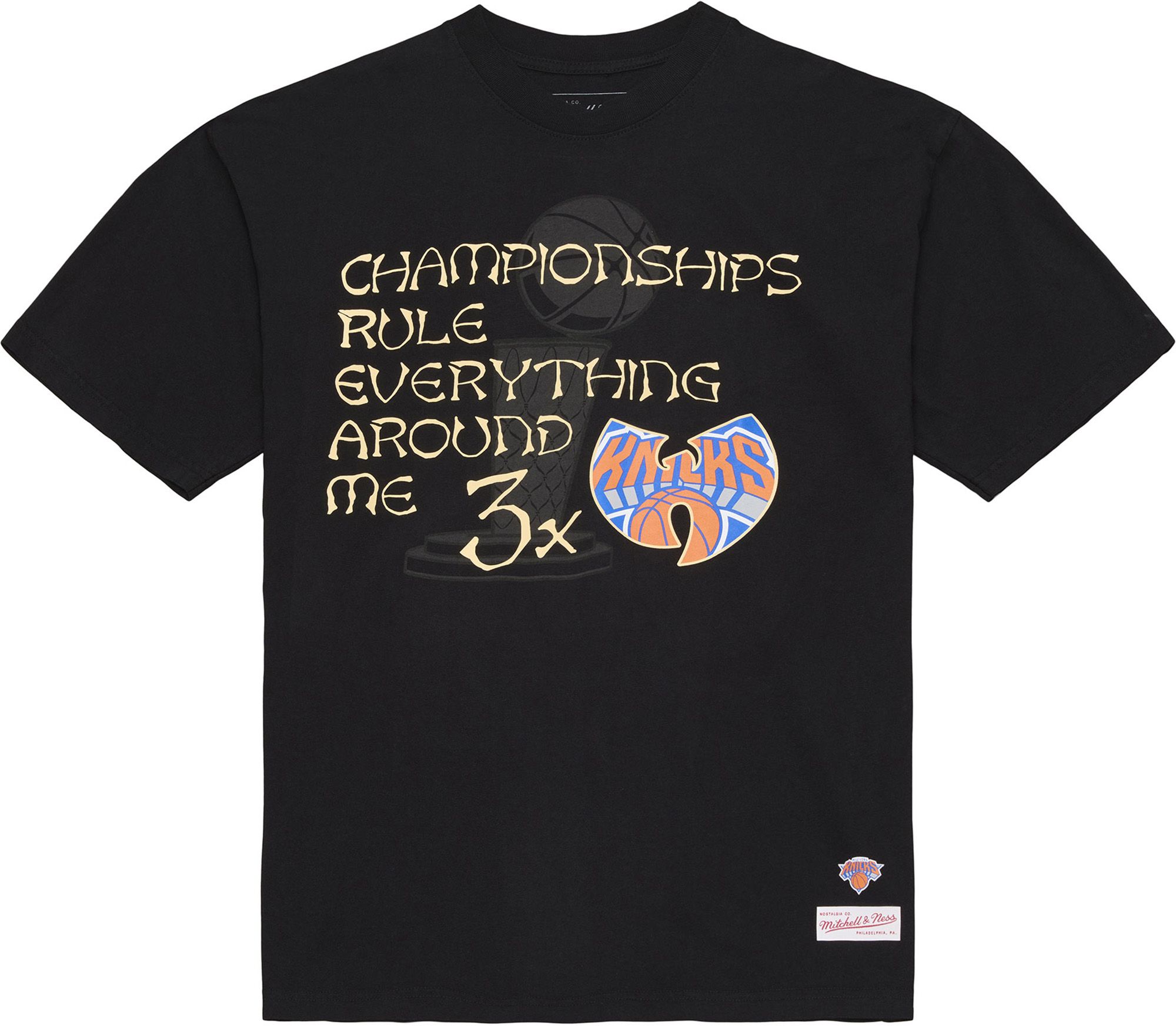 Mitchell & Ness Men's New York Knicks Wu Tang T-Shirt, Small, Black
