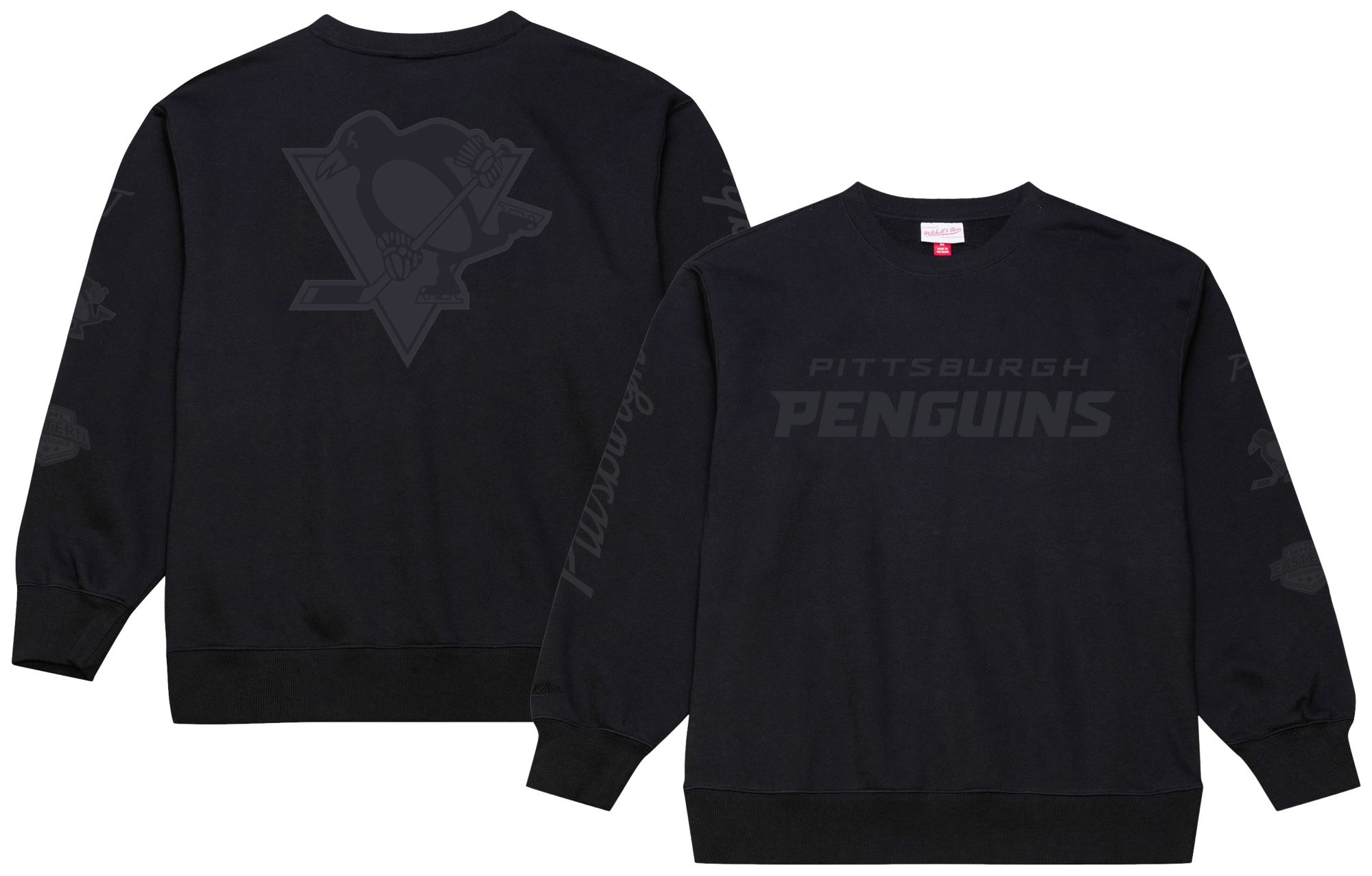 Mitchell & Ness Adult Pittsburgh Penguins Phantom Black Fleece Crewneck Sweatshirt