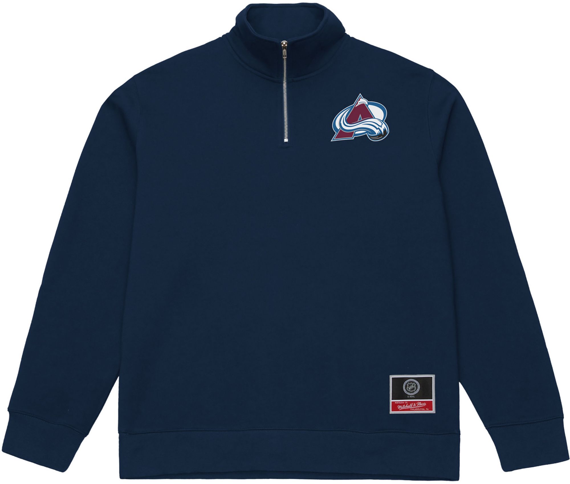 Mitchell & Ness Men's Colorado Avalanche Navy Logo 1/4 Zip Pullover