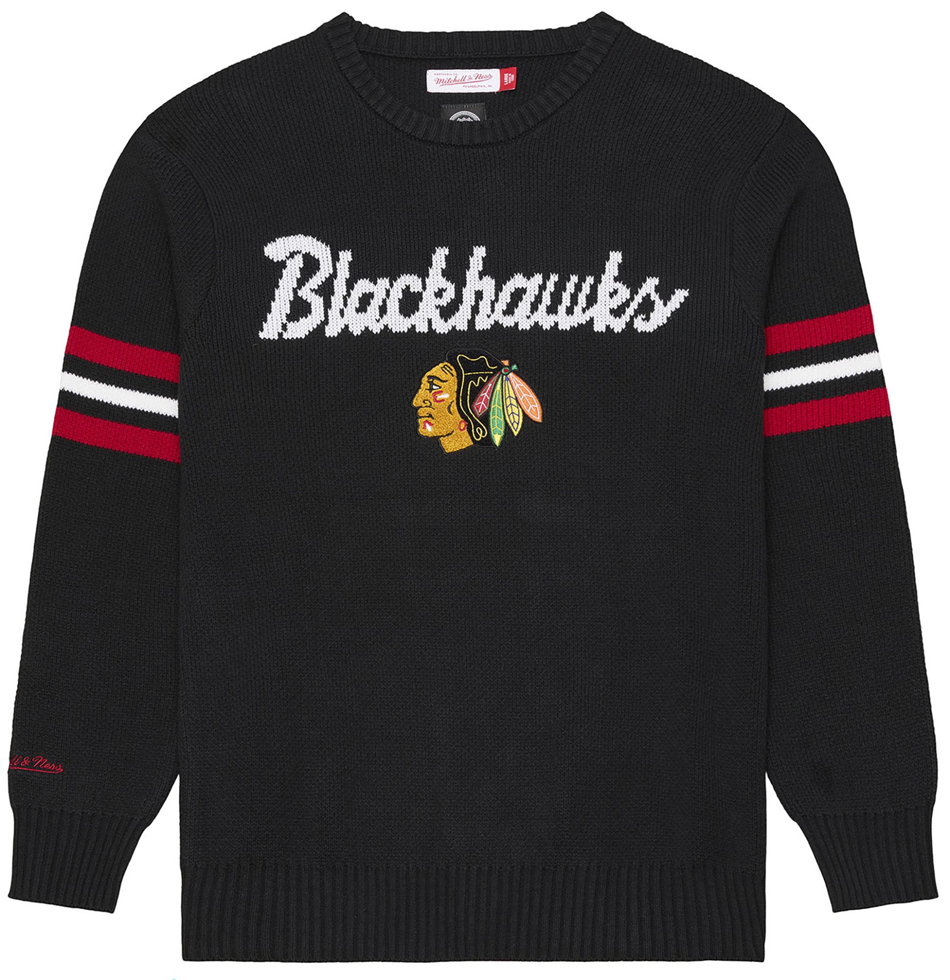Mitchell &amp; Ness Men's Chicago Blackhawks Head Coach Black Sweater
