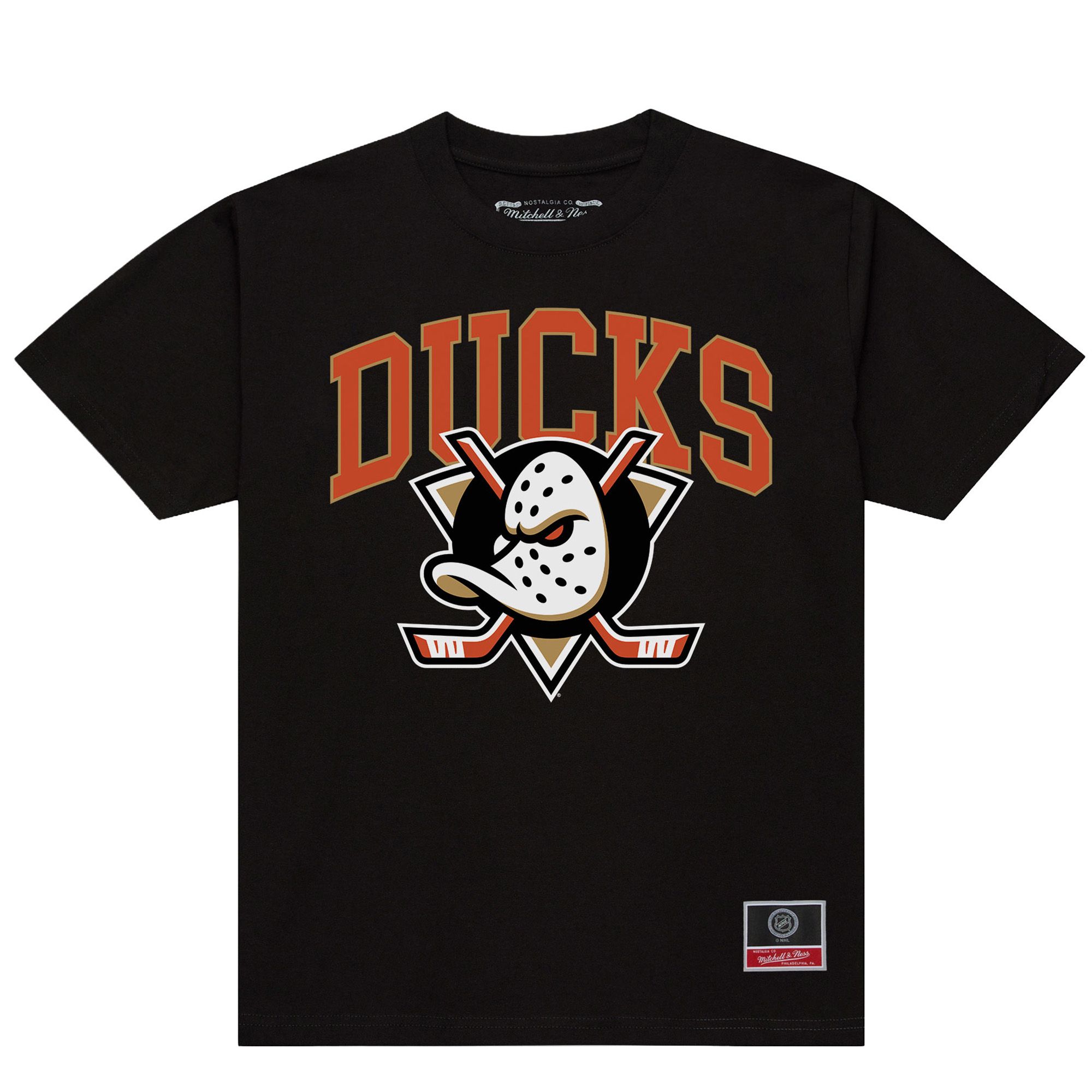 Mitchell &amp; Ness Men's Anaheim Ducks Black Arched T-Shirt