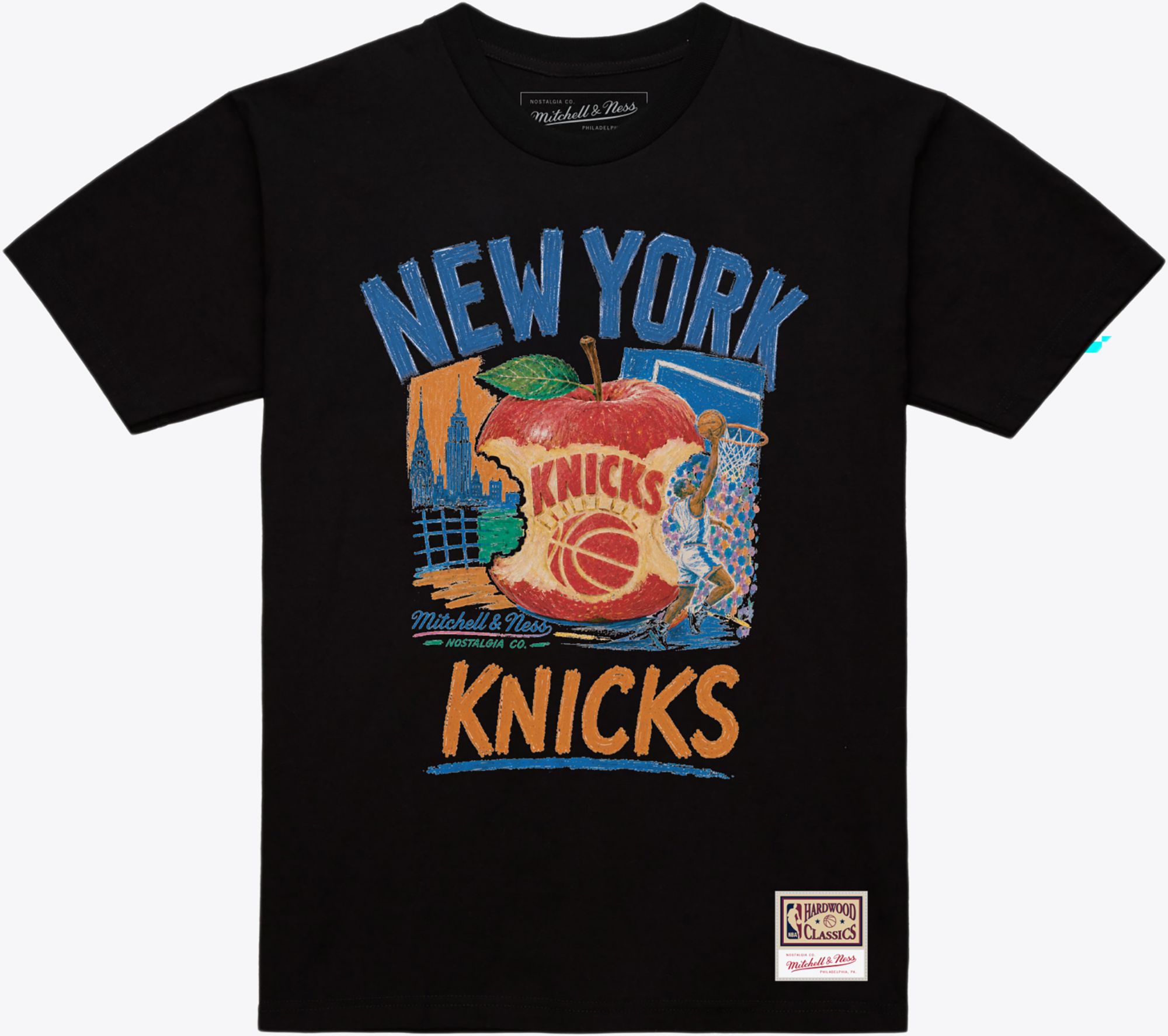 Mitchell & Ness Men's New York Knicks Black Concrete Apple T-Shirt