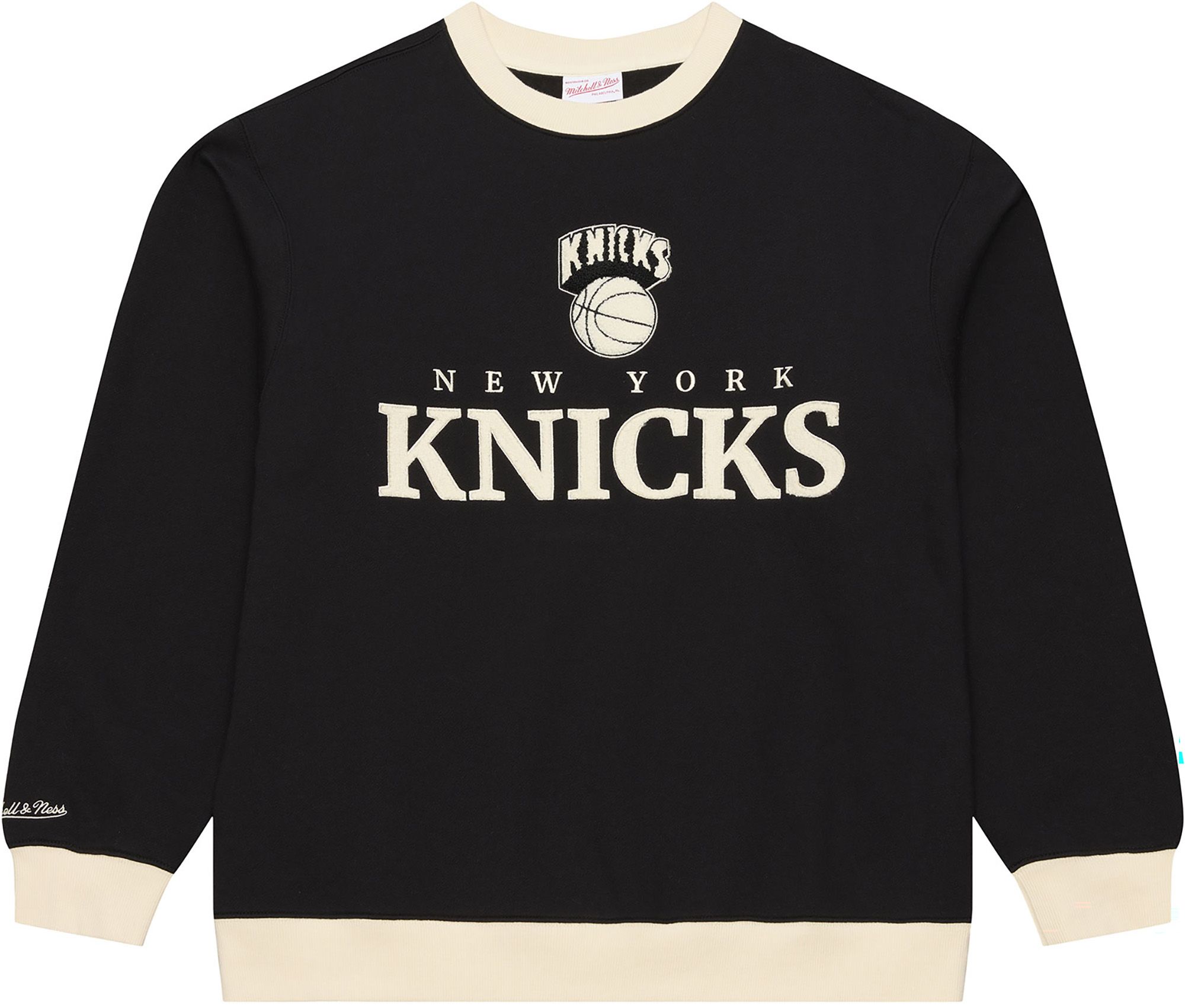 Mitchell & Ness Men's New York Knicks Cookies and Cream Crewneck Sweatshirt, XXL, Black