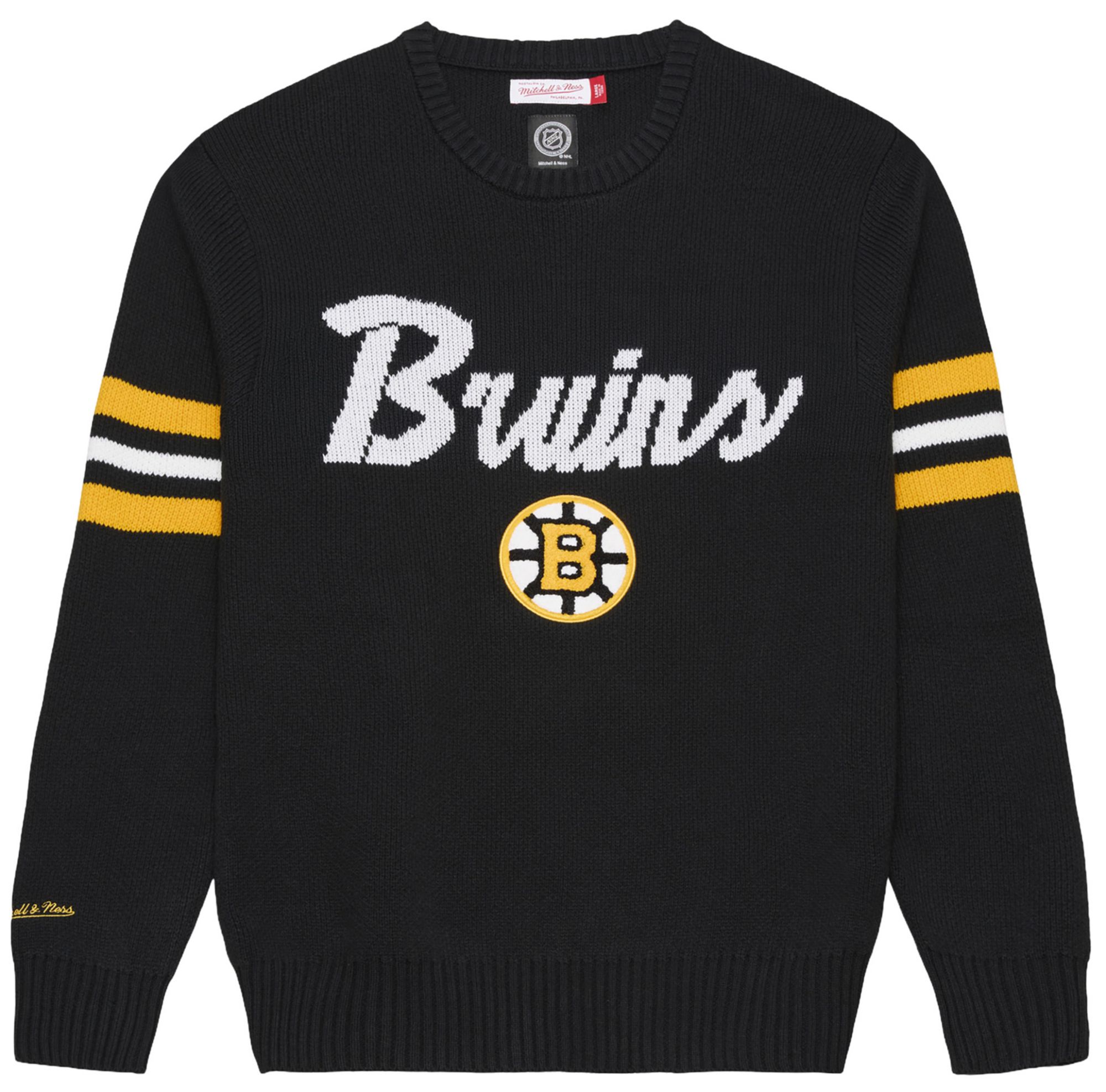 Mitchell &amp; Ness Men's Boston Bruins Head Coach Black Sweater