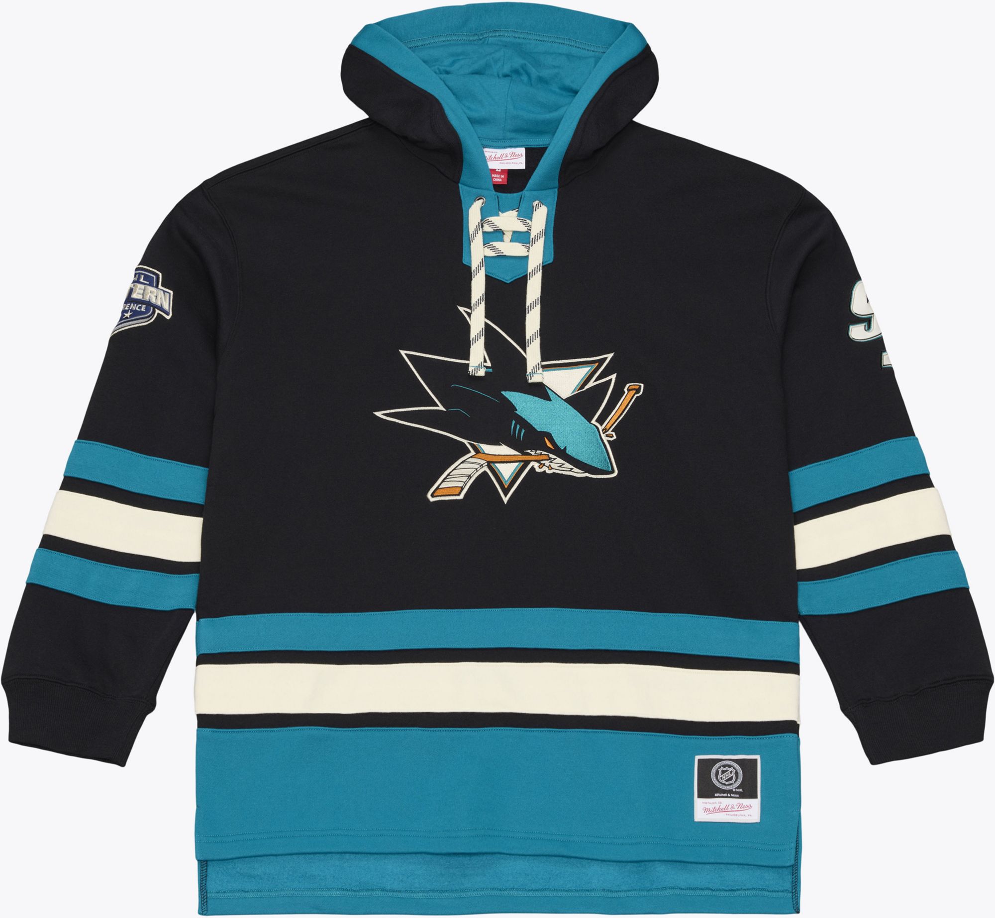 Mitchell &amp; Ness Men's San Jose Sharks Lace Up Hoodie
