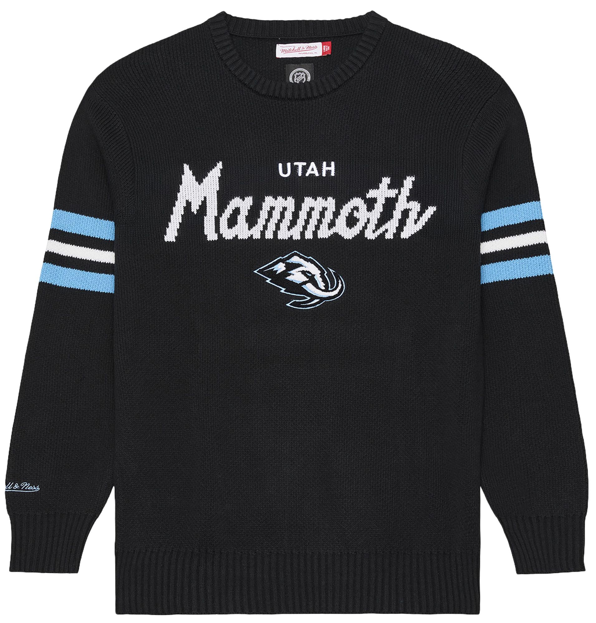 Mitchell &amp; Ness Men's Utah Mammoth Head Coach Black Sweater