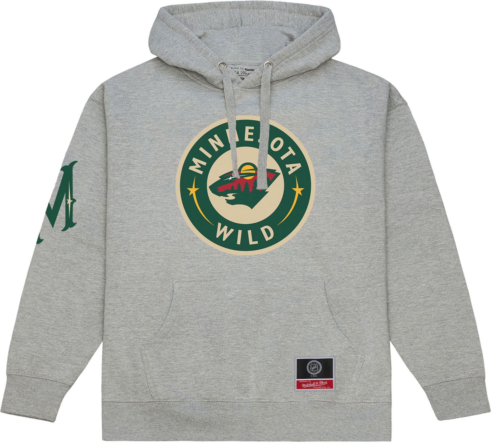 Mitchell & Ness Men's Minnesota Wild Grey Heather Team Up Pullover Hoodie
