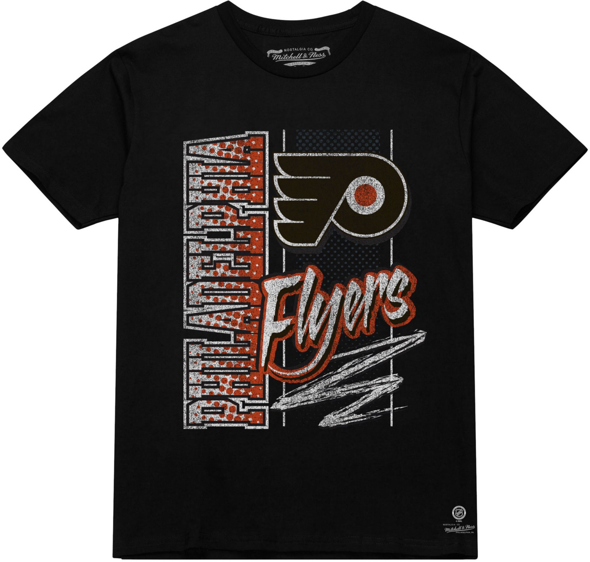 Mitchell & Ness Men's Philadelphia Flyers Black Script T-Shirt