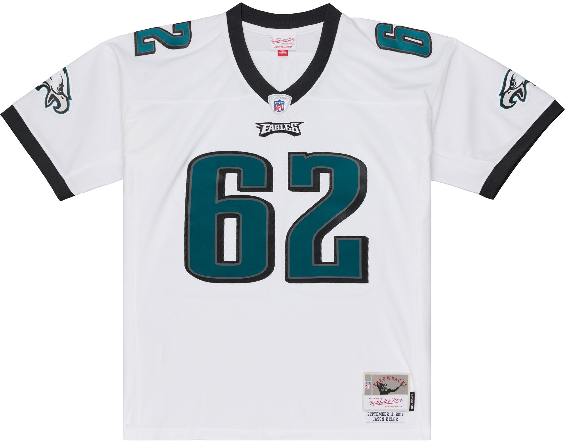 Mitchell &amp; Ness Men's Philadelphia Eagles White Jason Kelce #11 Jersey