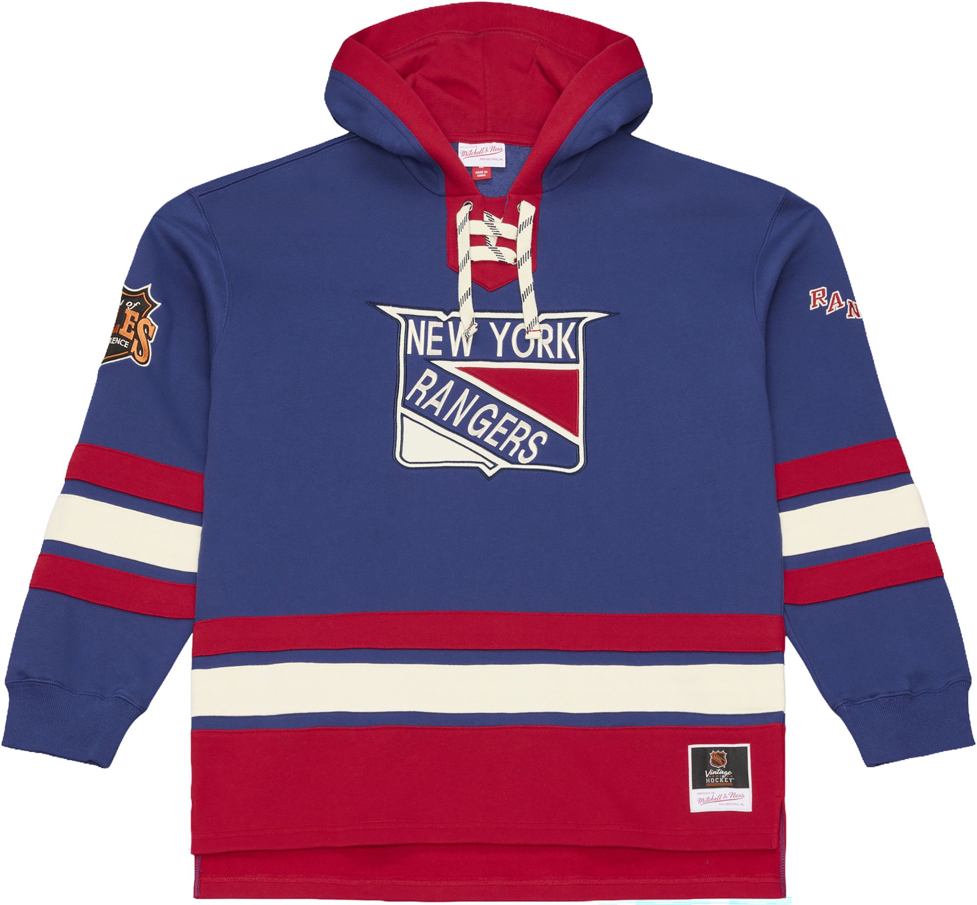 Mitchell &amp; Ness Men's New York Rangers Lace Up Hoodie