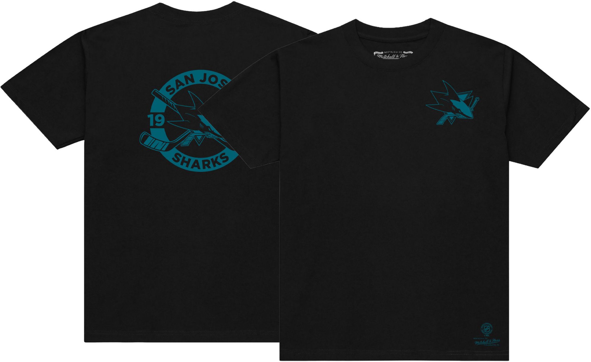 Mitchell &amp; Ness Men's San Jose Sharks Black Penalty Box T-Shirt