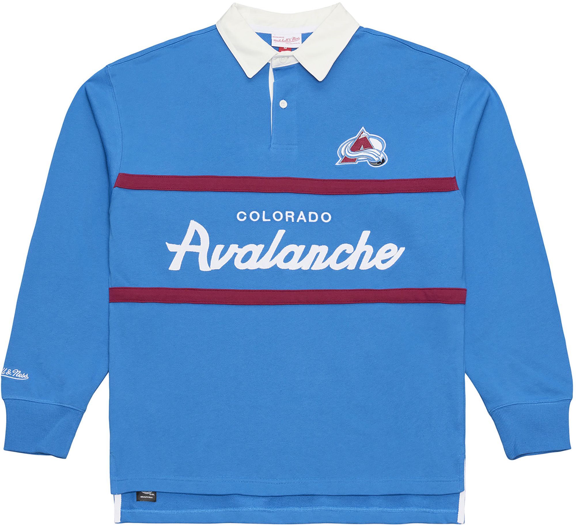 Mitchell & Ness Men's Colorado Avalanche Hockey Club Rugby Polo, Small, Blue