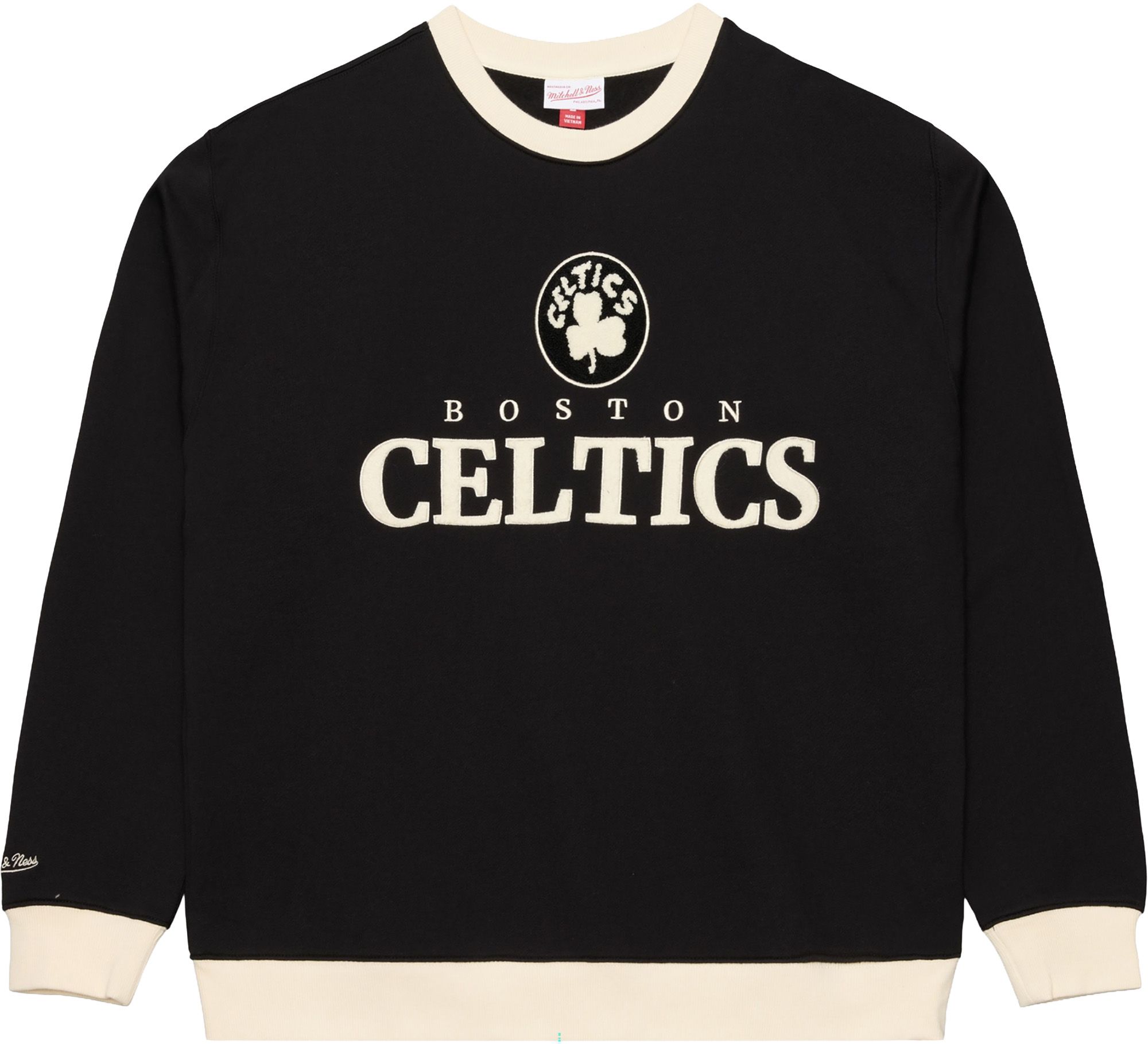 Mitchell & Ness Men's Boston Celtics Cookies and Cream Crewneck Sweatshirt, Medium, Black