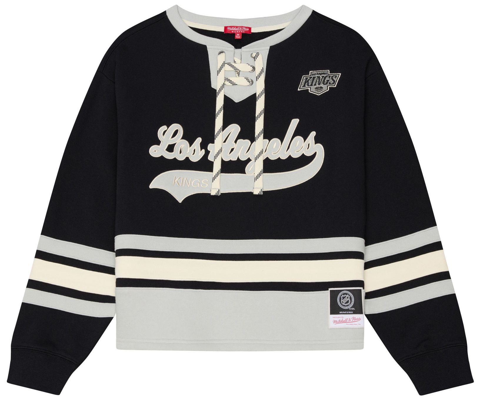 Mitchell &amp; Ness Women's Los Angeles Kings Lace Up Crewneck Sweatshirt