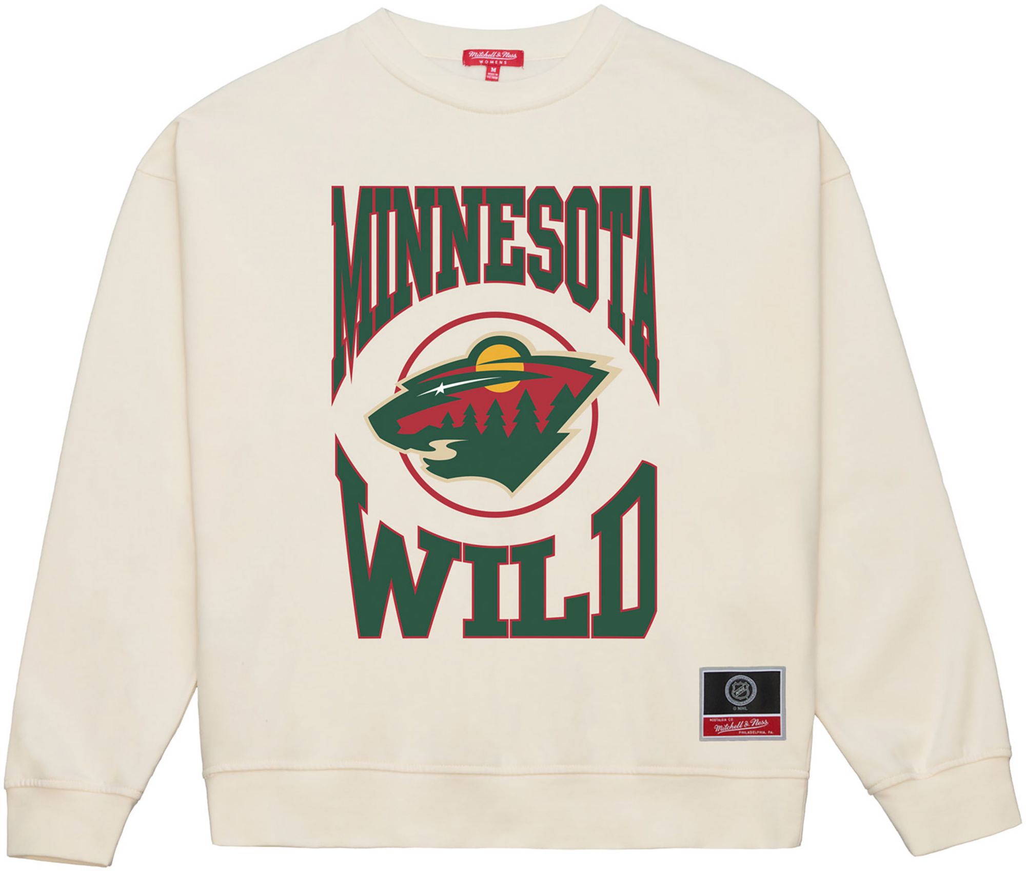 Mitchell & Ness Women's Minnesota Wild Cream Logo Fleece Sweatshirt