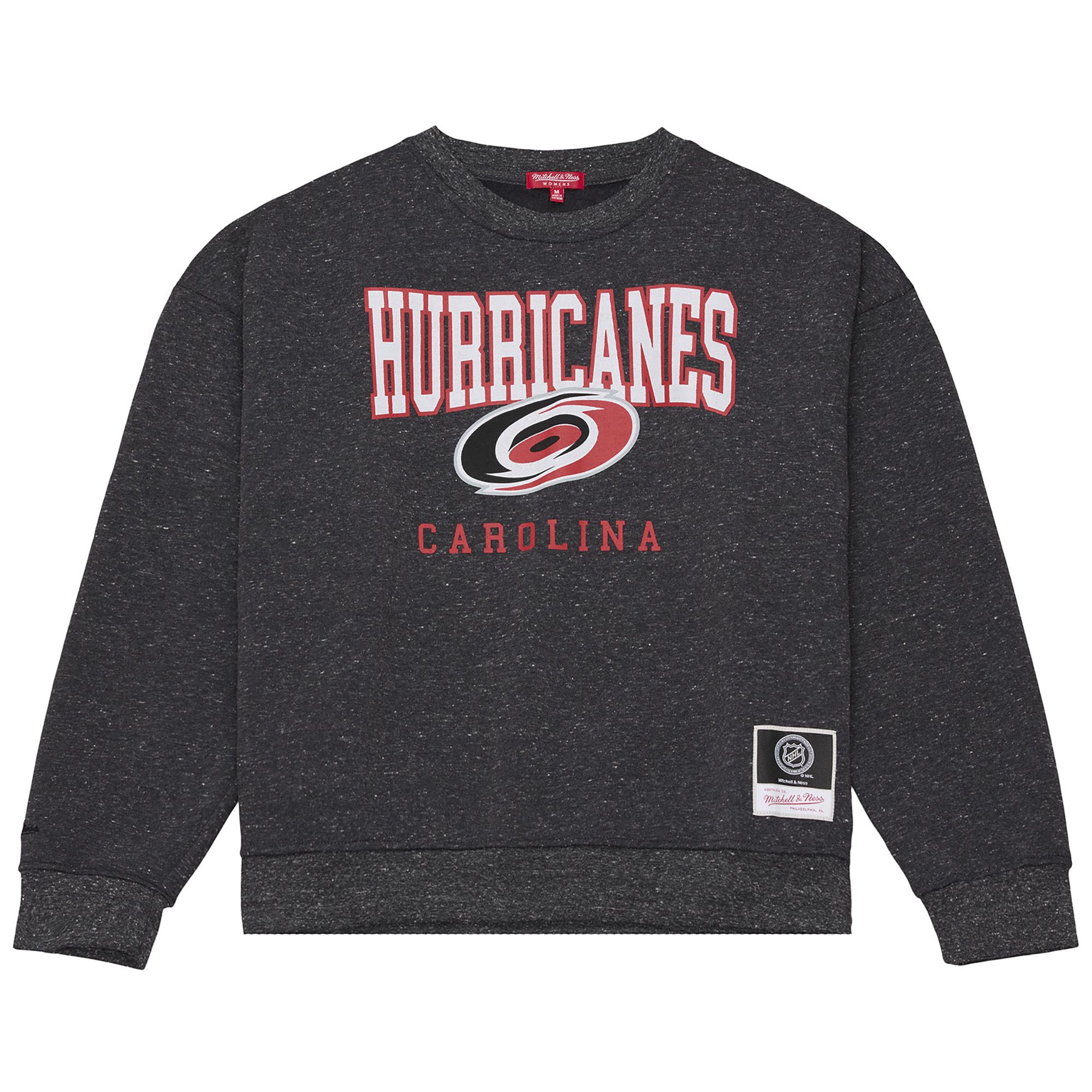 Mitchell & Ness Women's Carolina Hurricanes Dark Grey Snow Wash Fleece Crewneck Sweatshirt
