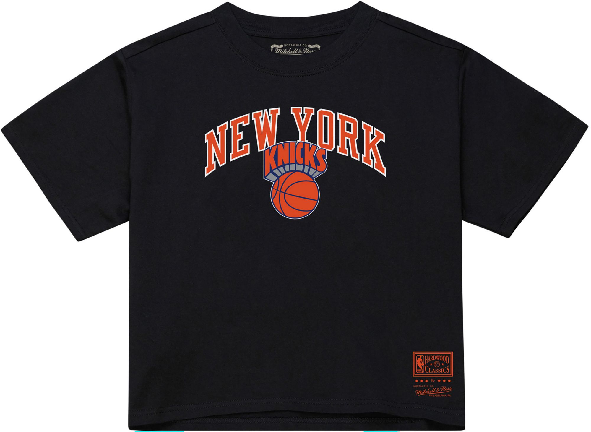 Mitchell & Ness Women's New York Knicks Black Evergreen Cropped T-Shirt