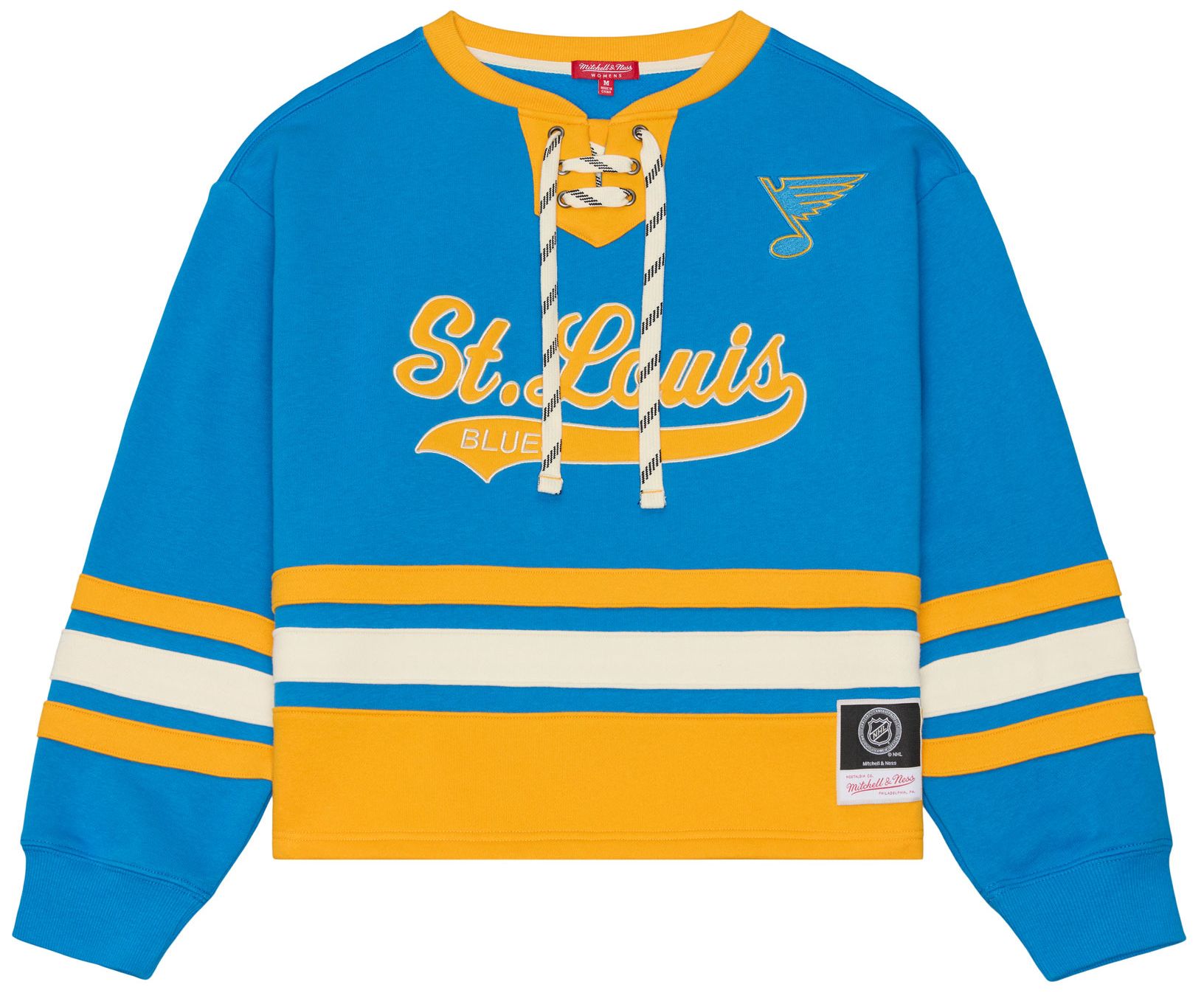 Mitchell &amp; Ness Women's St. Louis Blues Lace Up Crewneck Sweatshirt