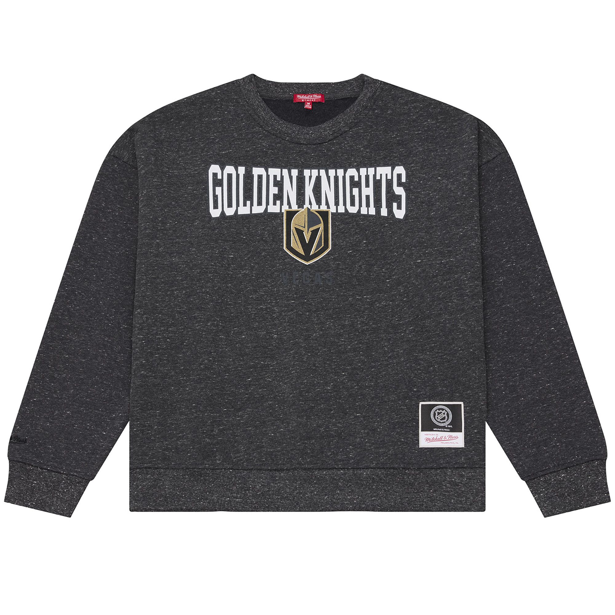 Mitchell & Ness Women's Vegas Golden Knights Dark Grey Snow Wash Fleece Crewneck Sweatshirt, XL, Gray