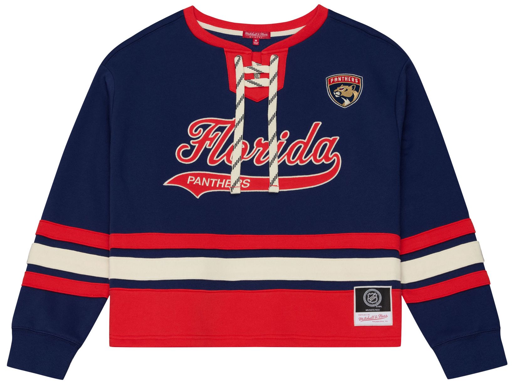 Mitchell &amp; Ness Women's Florida Panthers Lace Up Crewneck Sweatshirt