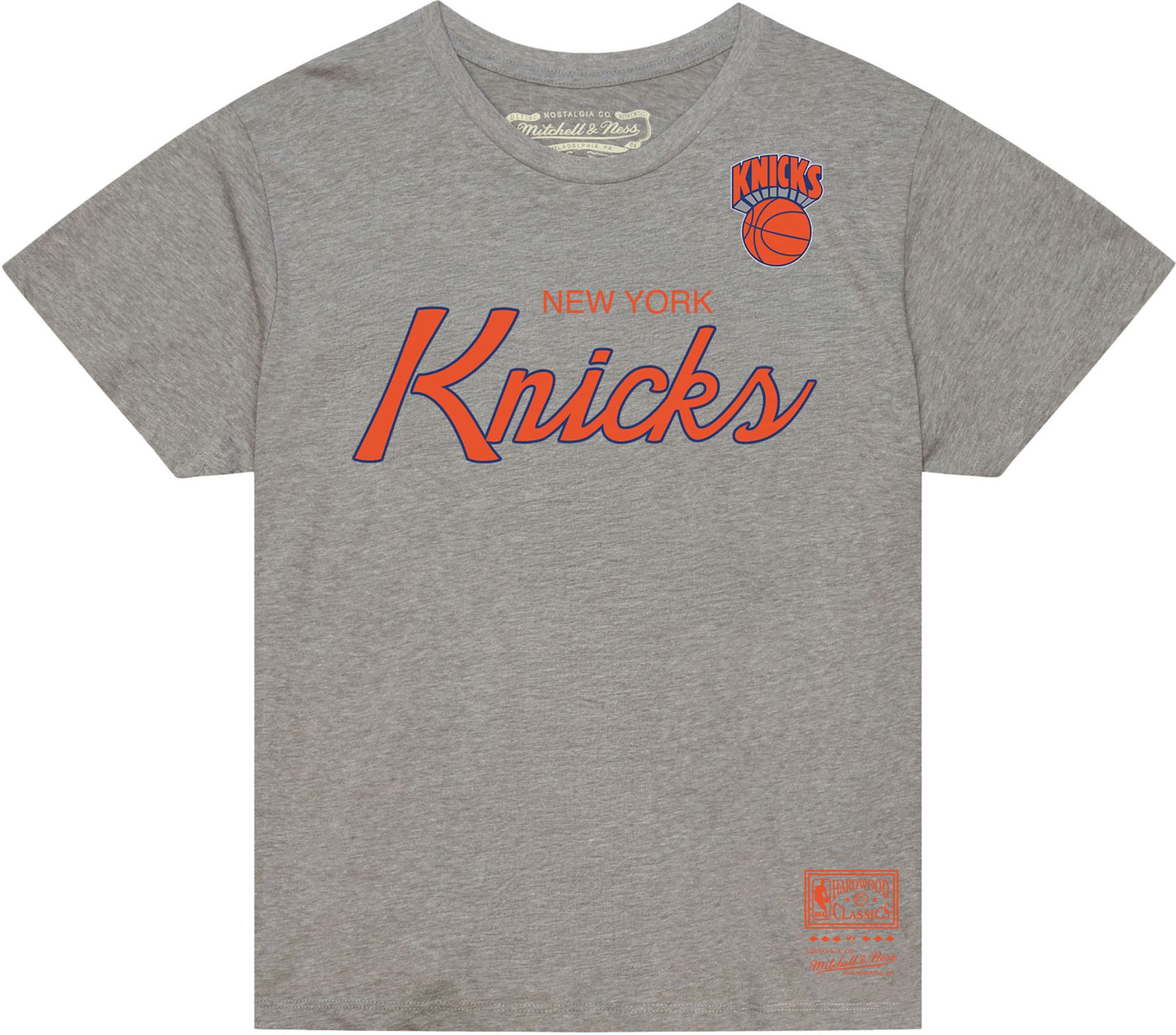 Mitchell &amp; Ness Women's New York Knicks Grey Vintage Wordmark T-Shirt
