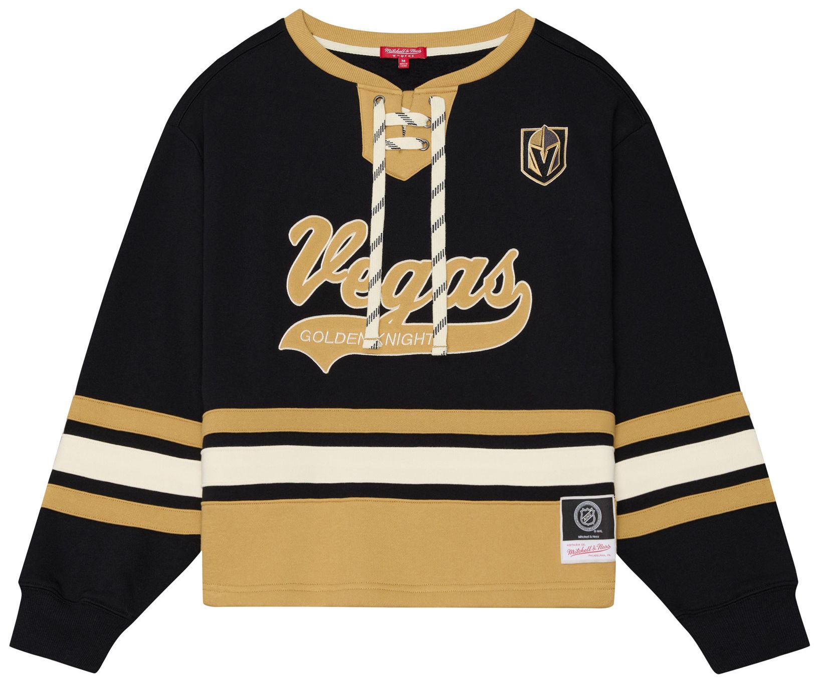 Mitchell &amp; Ness Women's Vegas Golden Knights Lace Up Crewneck Sweatshirt