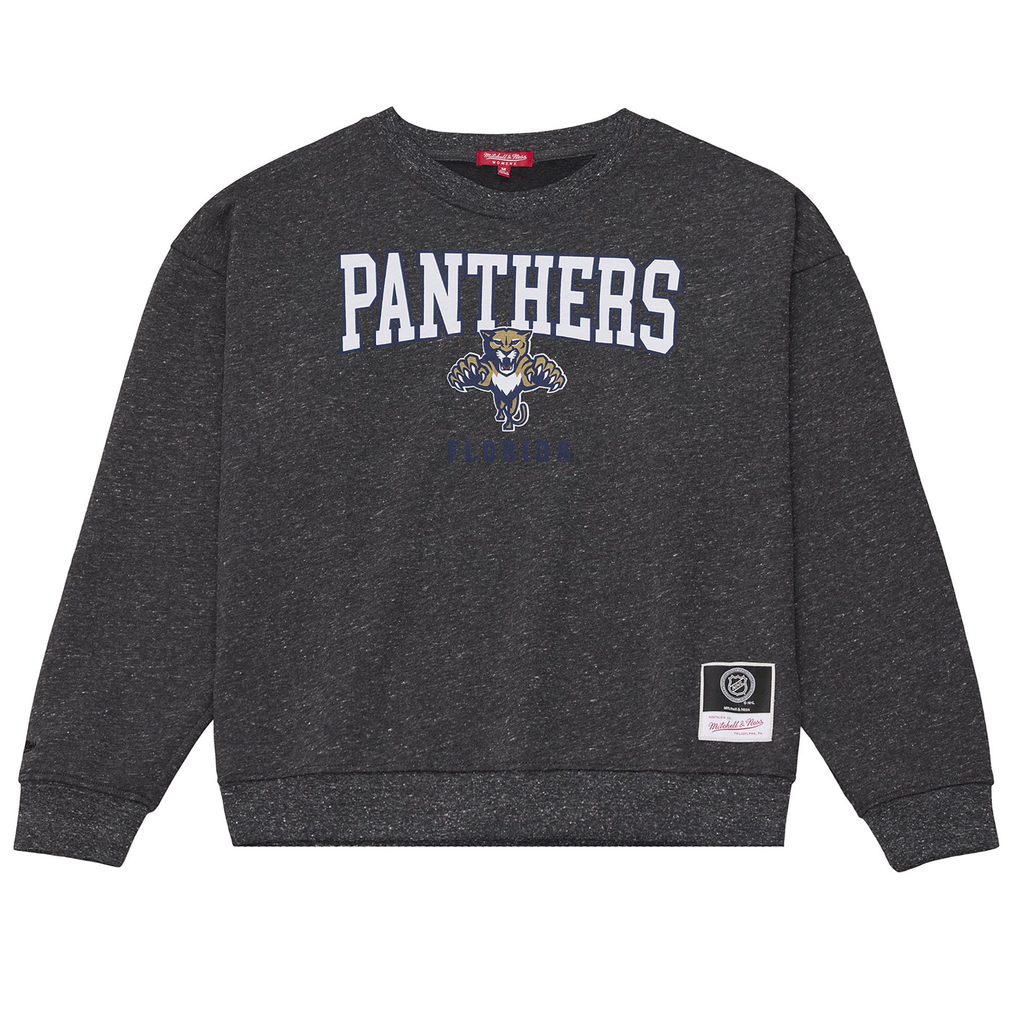 Mitchell & Ness Women's Florida Panthers Dark Grey Snow Wash Fleece Crewneck Sweatshirt