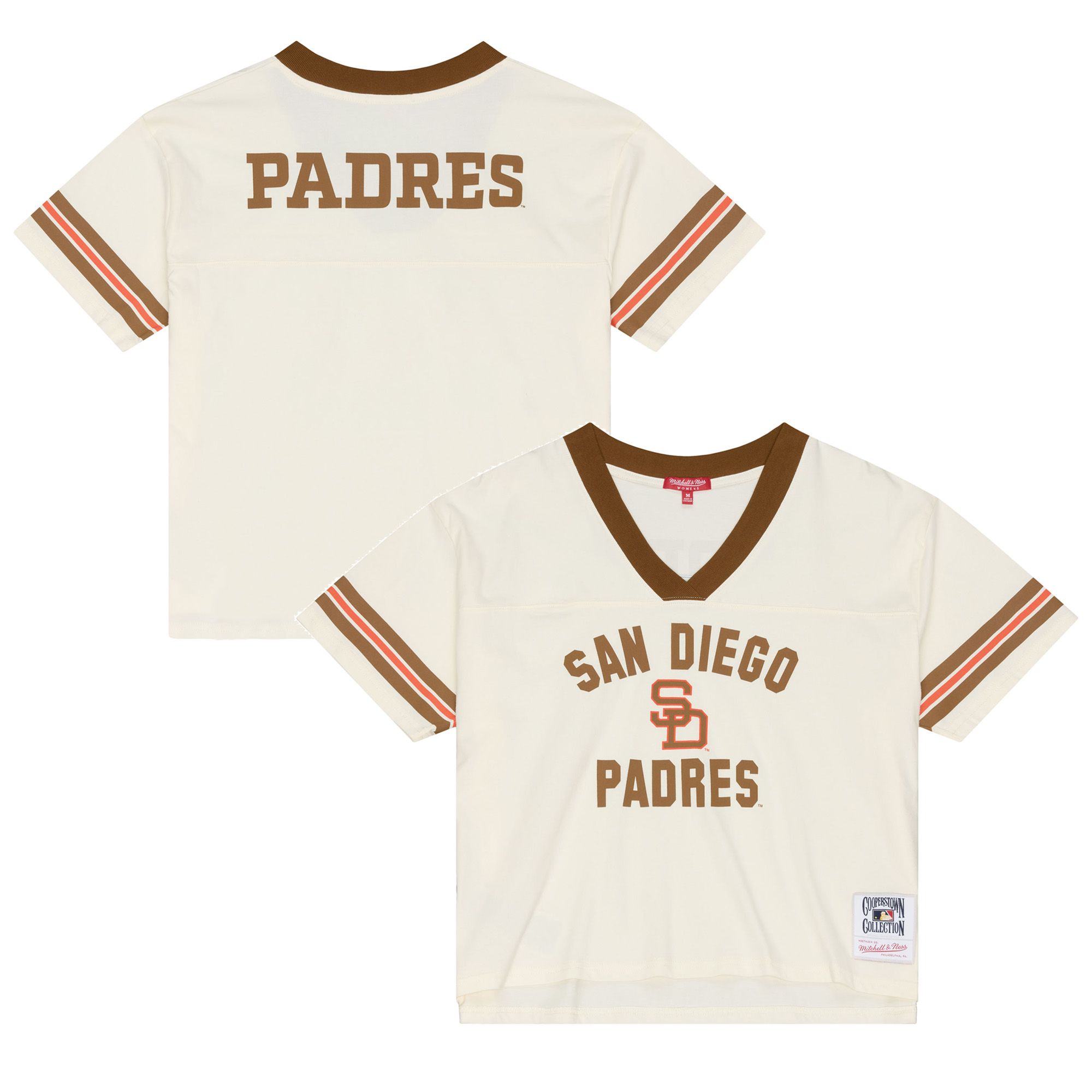Mitchell &amp; Ness Women's San Diego Padres Cream Retro Roots T-Shirt
