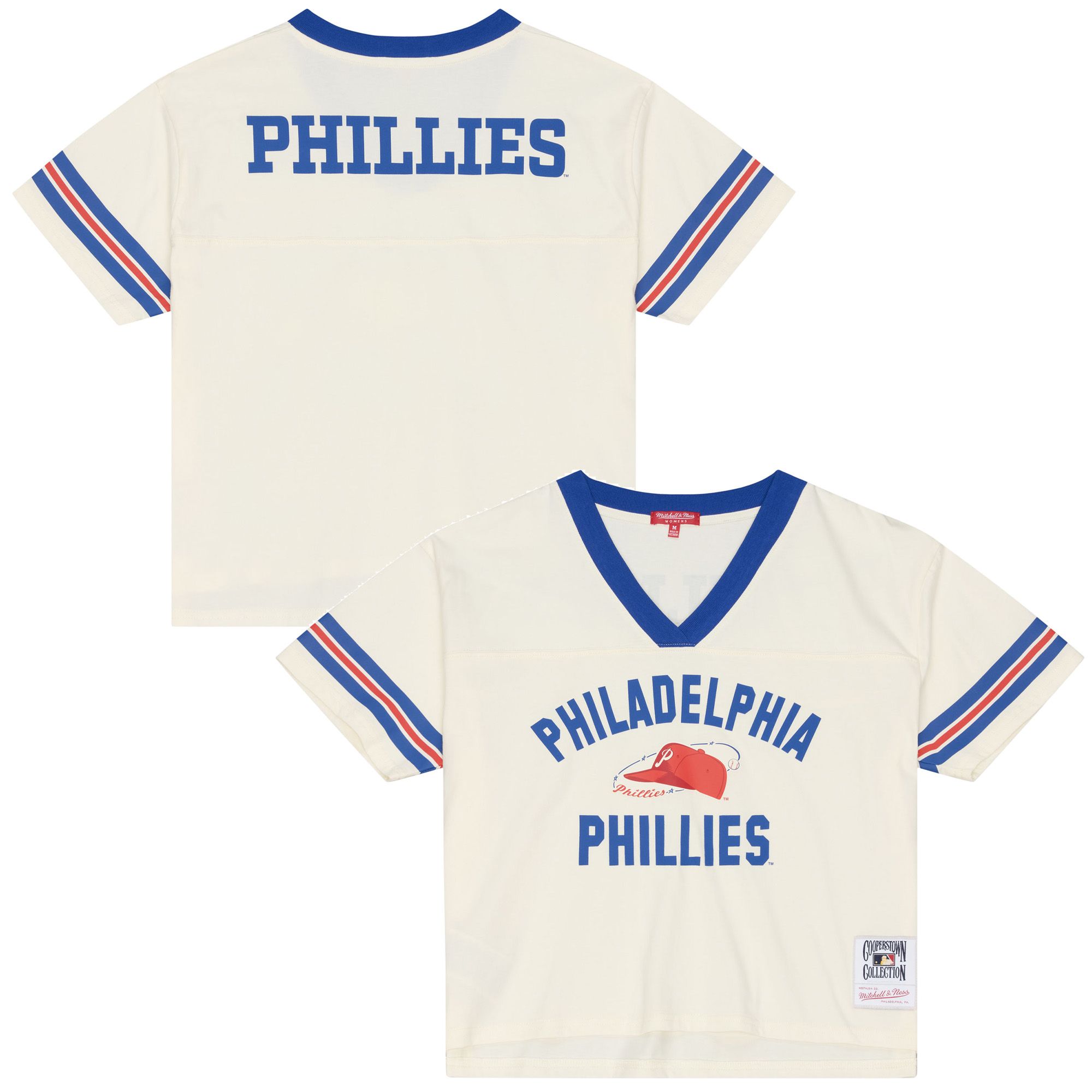 Mitchell &amp; Ness Women's Philadelphia Phillies Cream Retro Roots T-Shirt